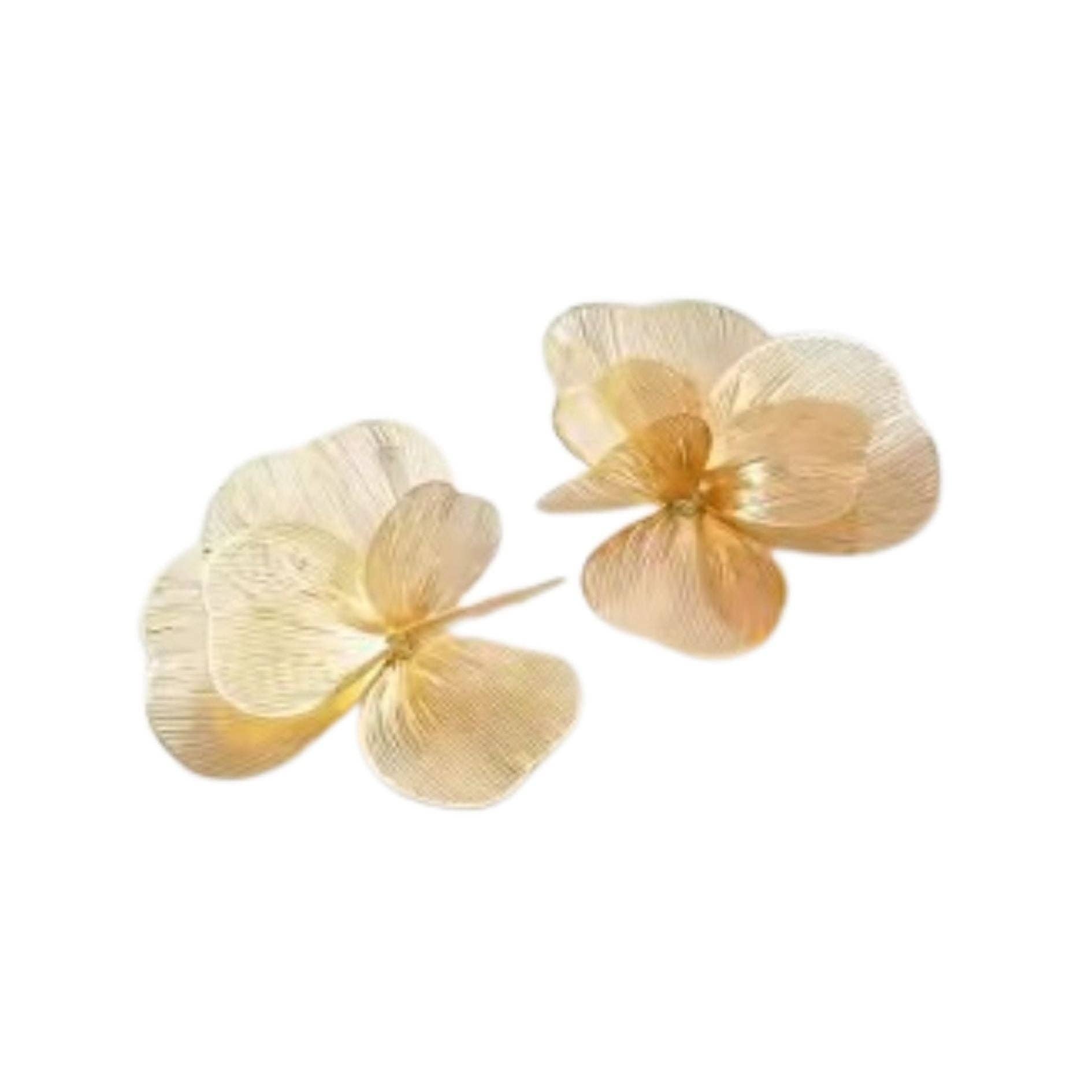 Amanda Flower Statement Earrings - Gold - Surprise Lily