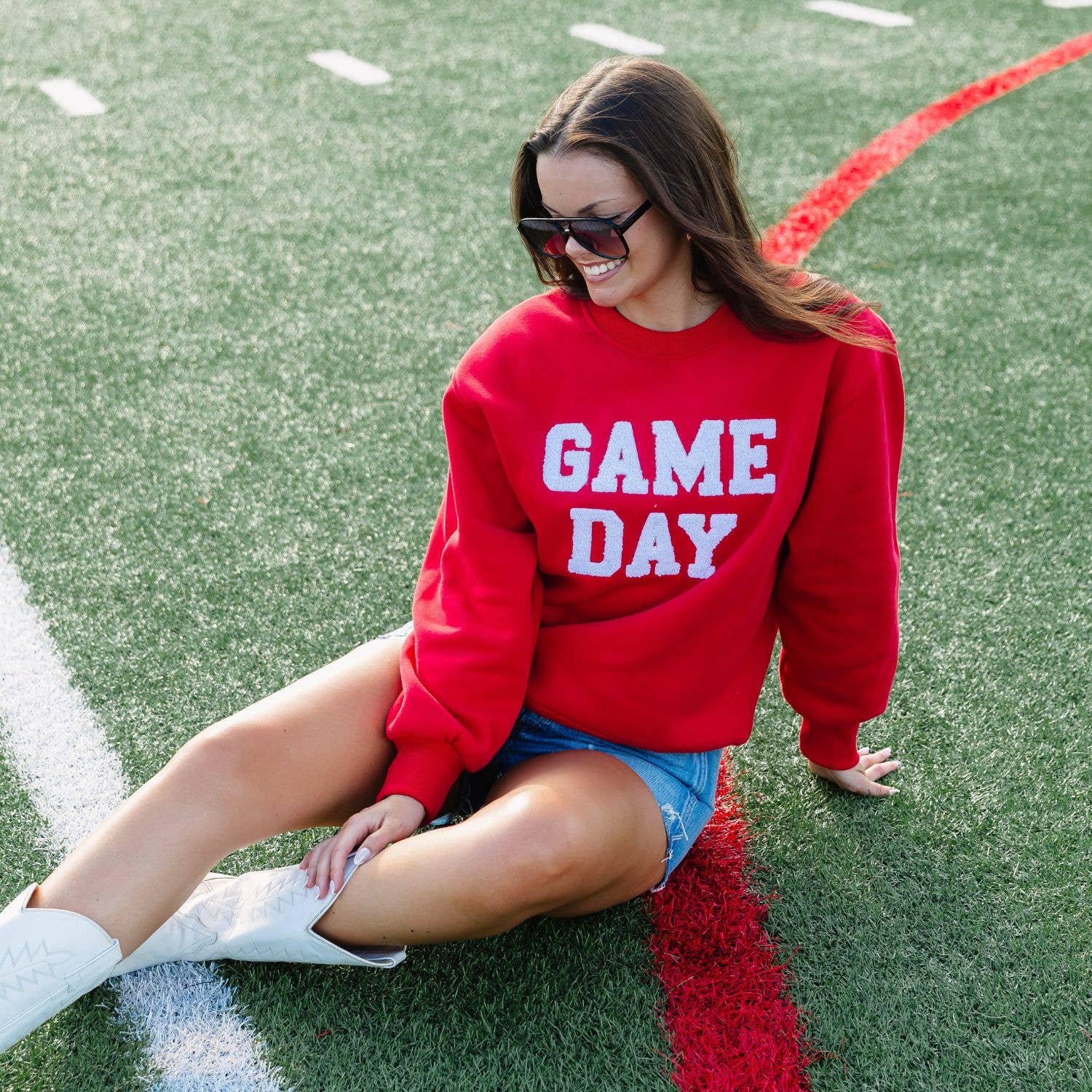 Red Game Day Sweatshirt - Surprise Lily
