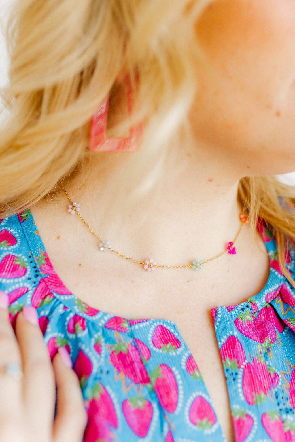 Necklace - Gracie Flower Multi Color - Surprise Lily