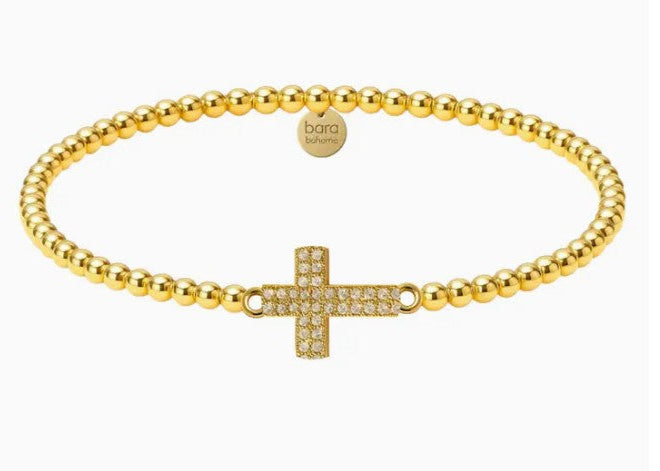 14k gold filled beaded bracelet, waterproof and hypoallergenic, stackable jewelry for women