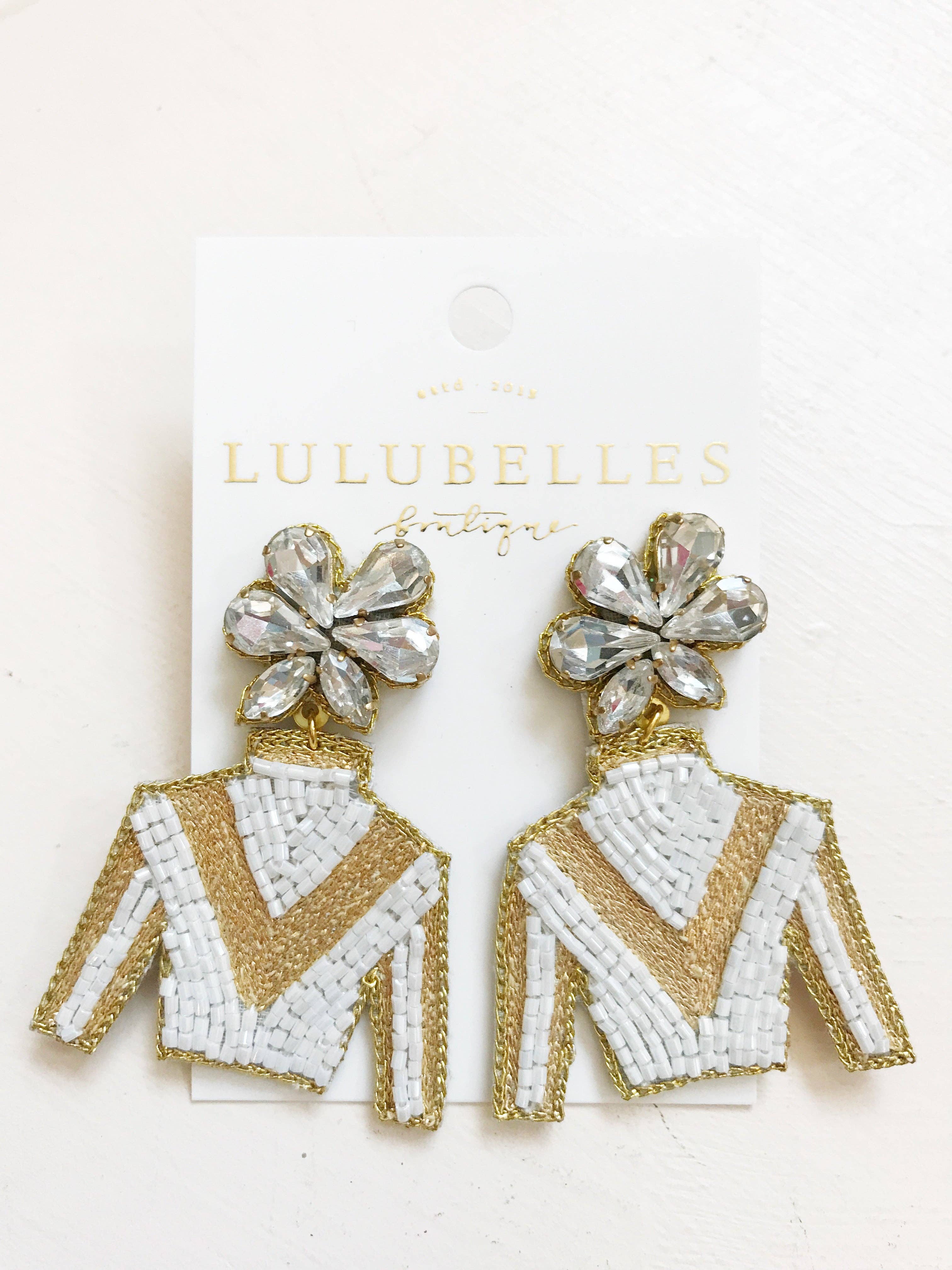 Derby Jockey Silks Earrings Victory Stripe