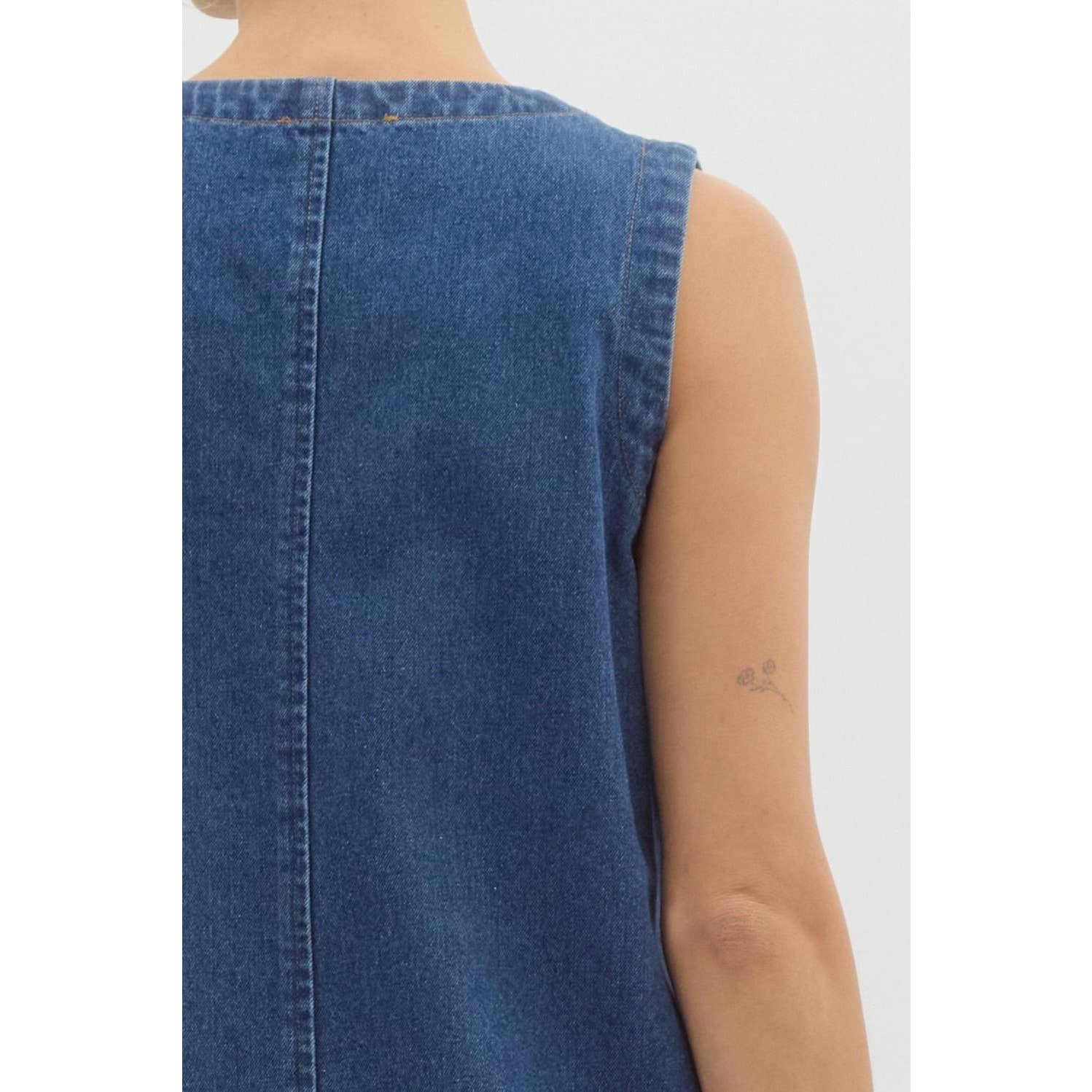 Rebecca Sleeveless Mini Denim Dress