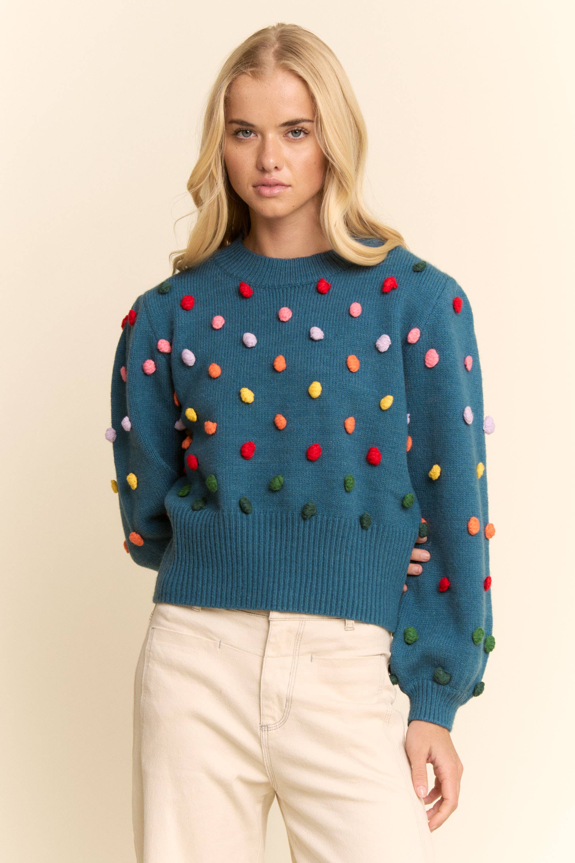 PomPom Long Sleeve Sweater