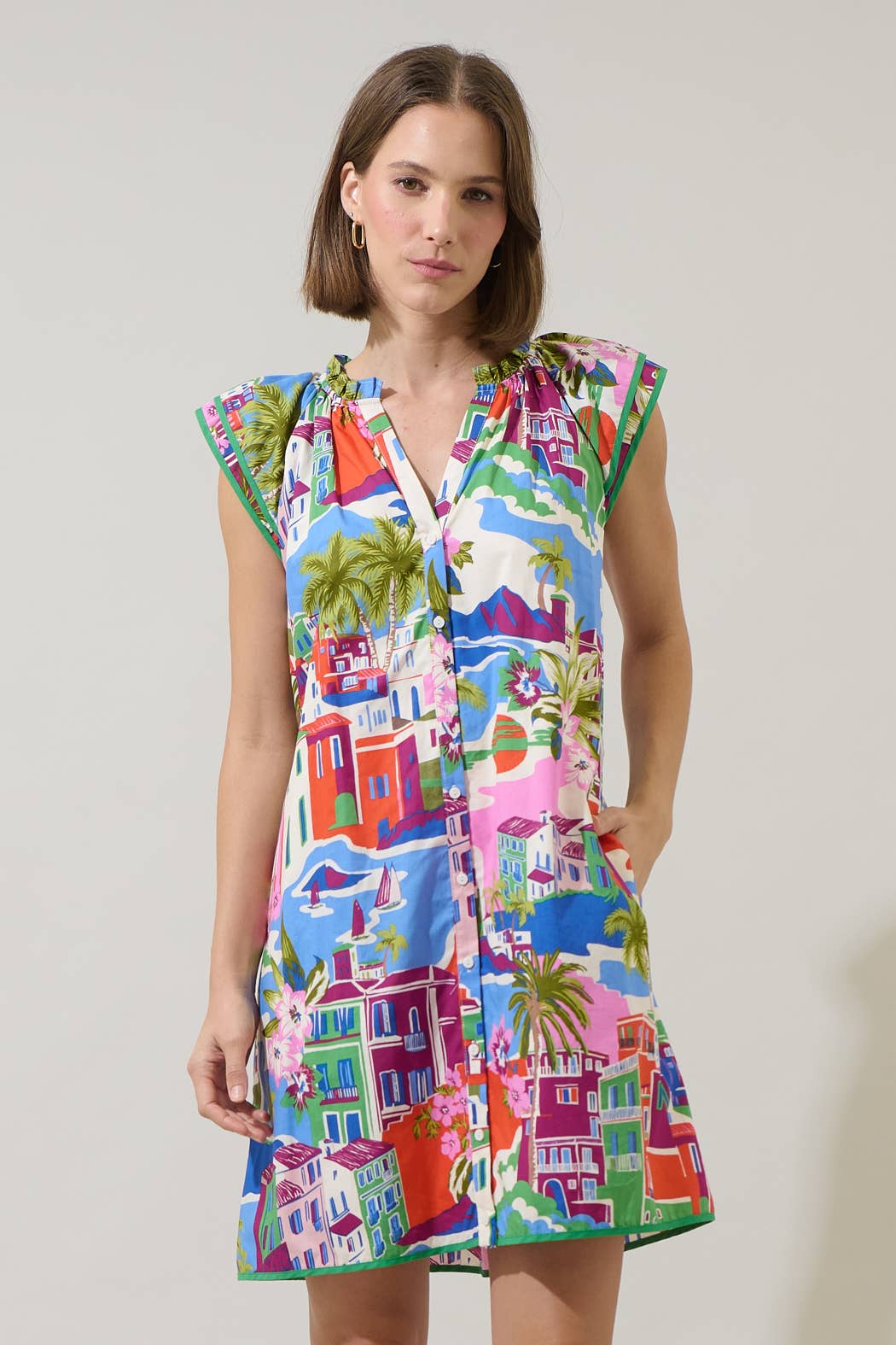 Rumi Town Olera Ruffle Mini Dress - Surprise Lily