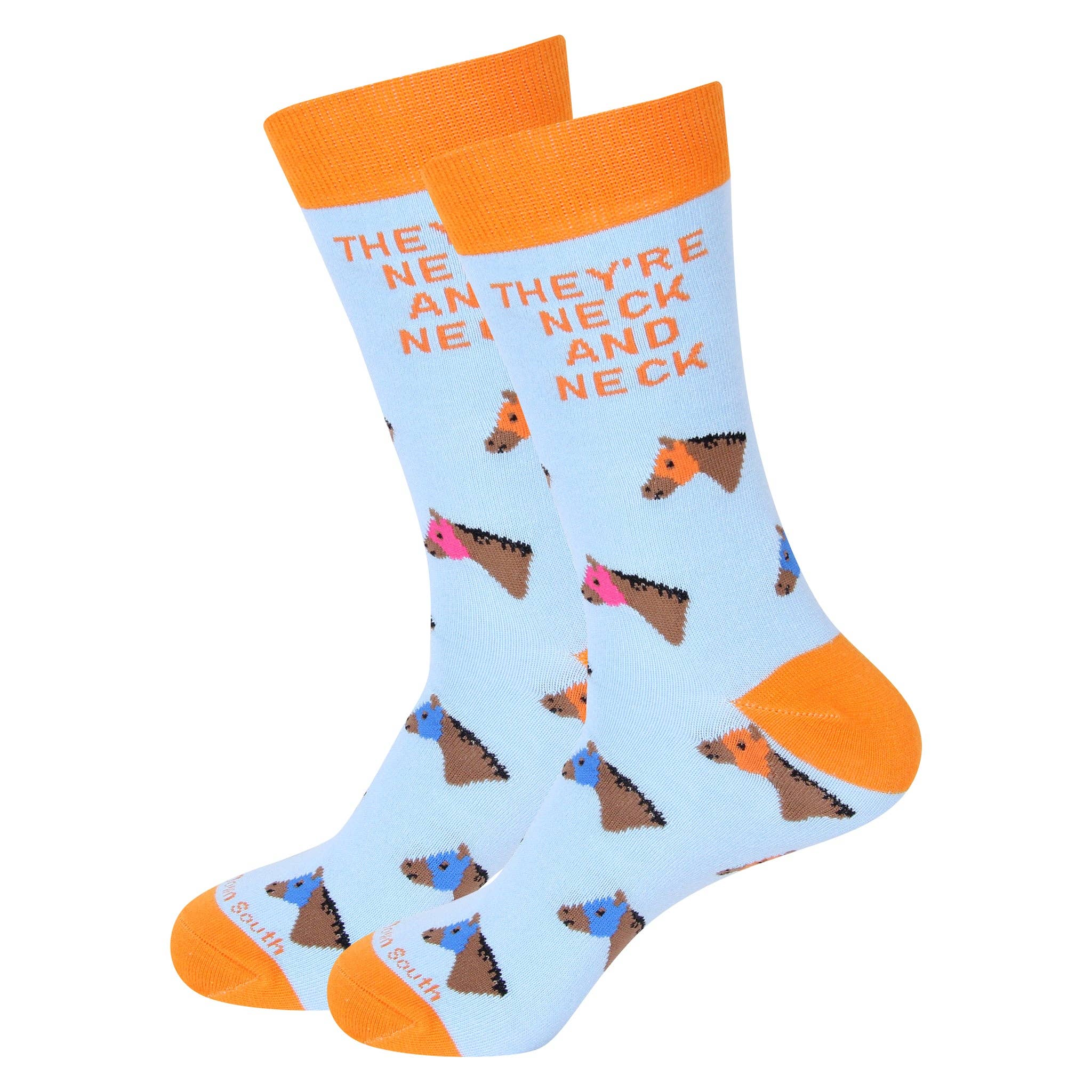 They're Neck and Neck Blue Socks - Surprise Lily