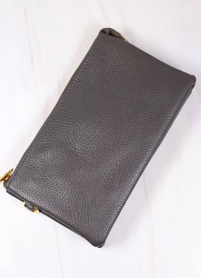 Caroline Hill Liz Crossbody Bag in Dark Grey