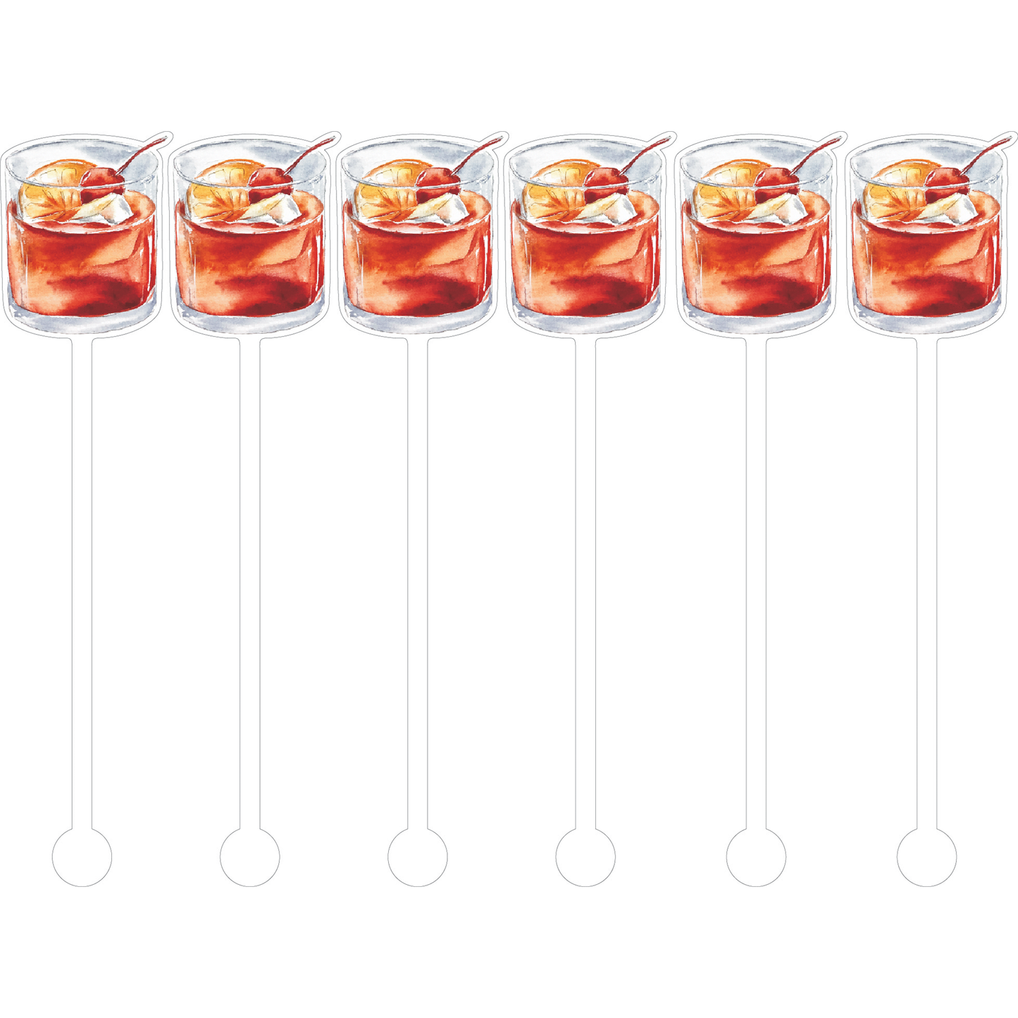 Old Fashioned Cocktail Stick Stirrer - Set of 6