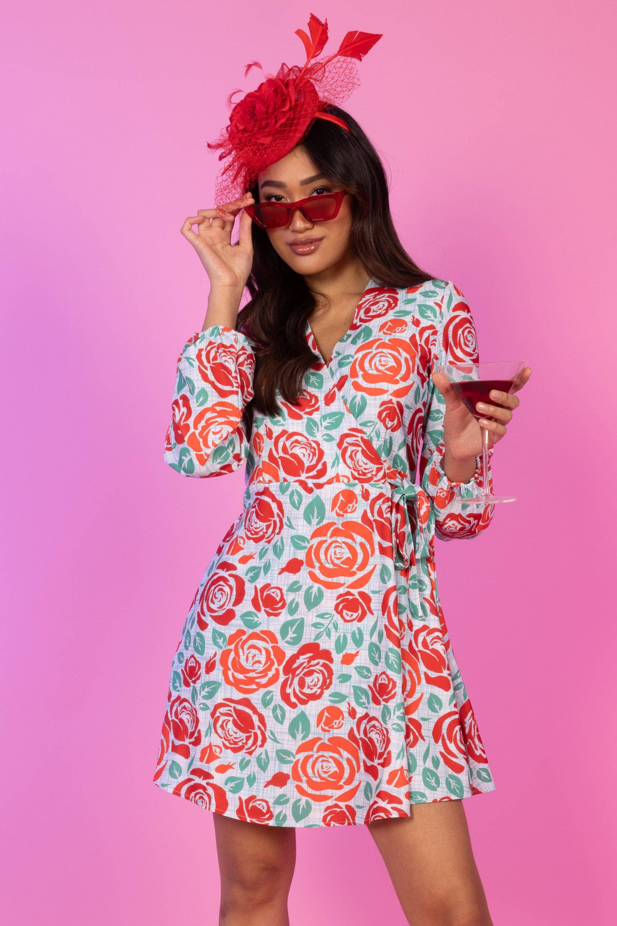 Win By A Rose Wrap Dress - Surprise Lily