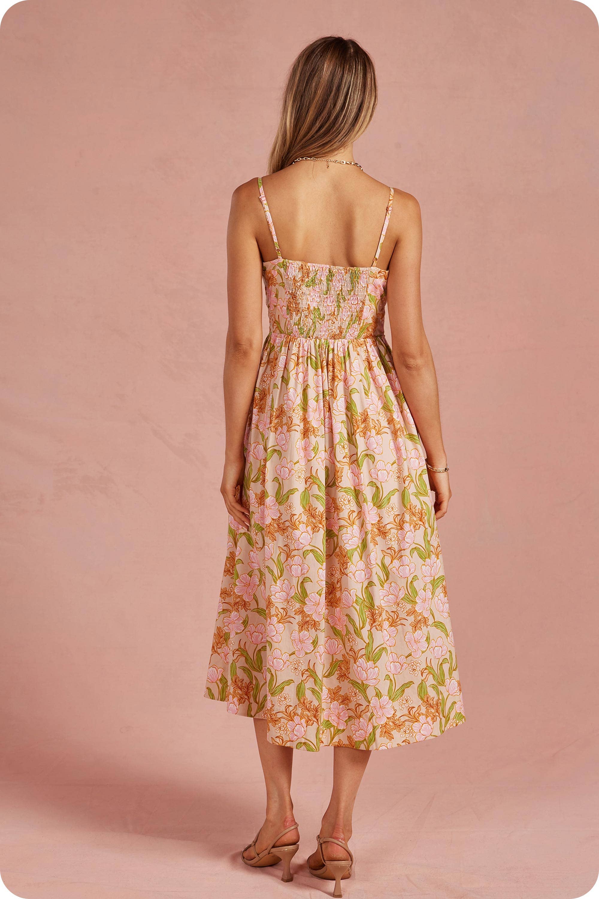 Bloom Meadow Sleeveless Pleat Midi Dress - Surprise Lily