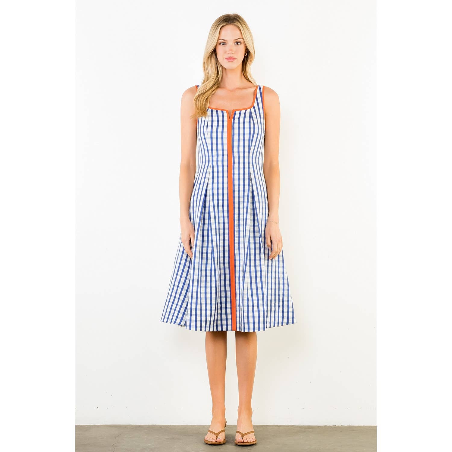 Thin Strap Gingham Pattern Dress - Surprise Lily
