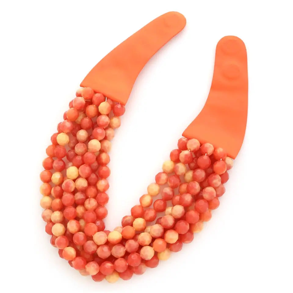 Chunky Beaded Layered Magnetic Necklace
