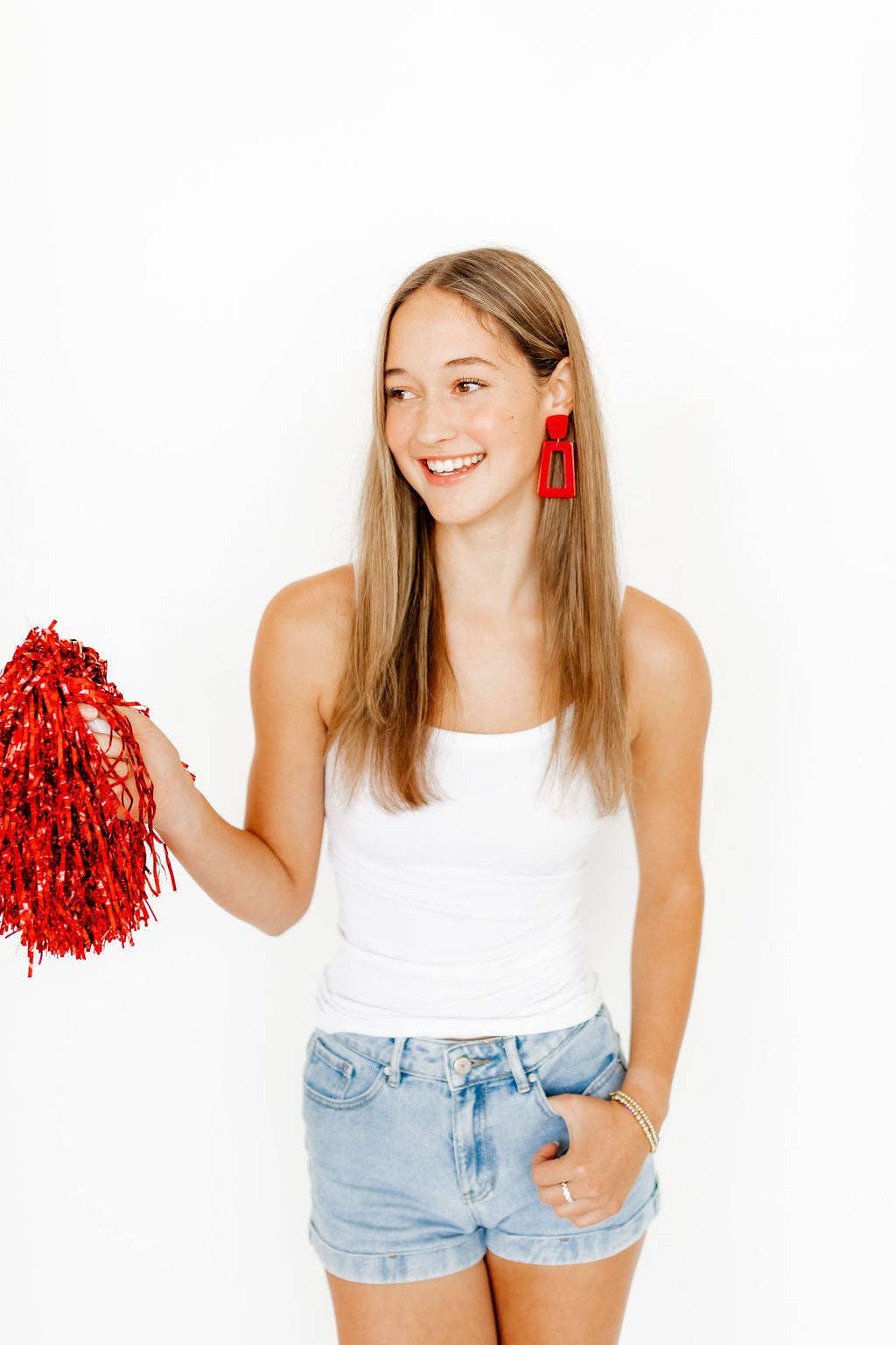 Kennedy Statement Earrings - True Red