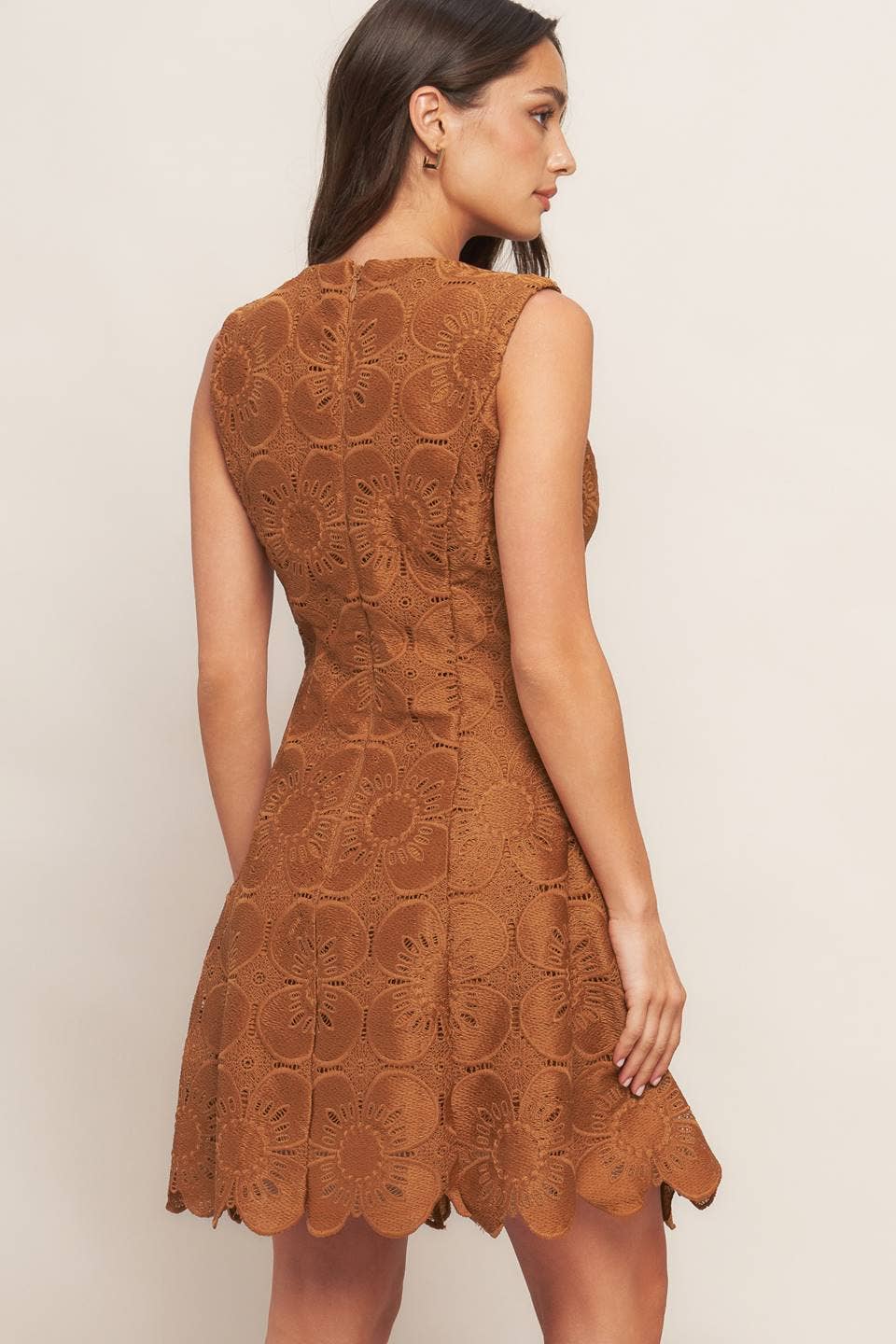 Amber Woven Lace Mini Dress