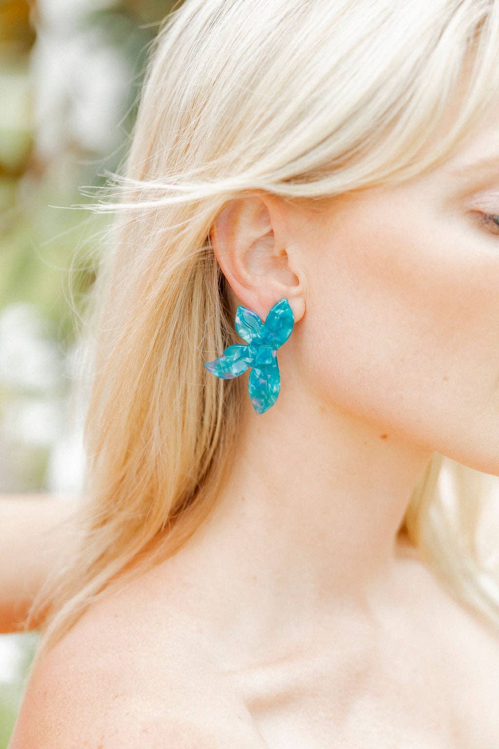 Fern Statement Earrings - Mystic Lagoon - Surprise Lily