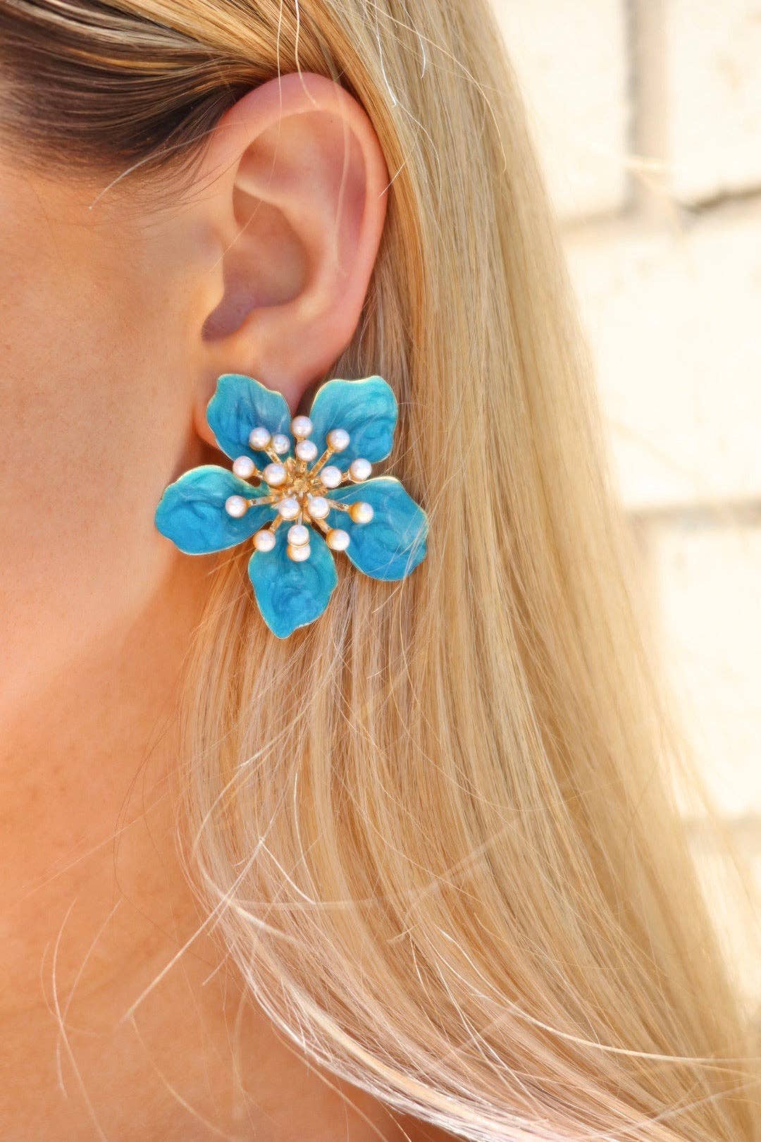 Monroe Statement Earrings - Blue - Surprise Lily