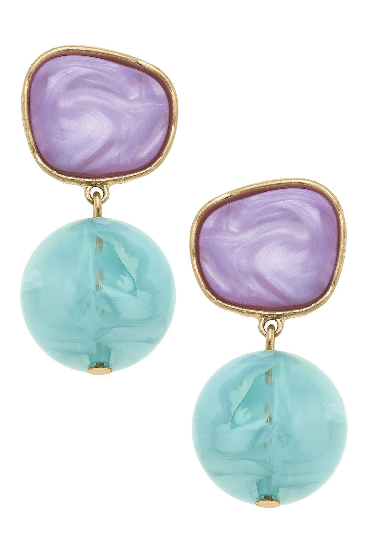 Ophelia Marbled Resin Drop Earrings - Surprise Lily