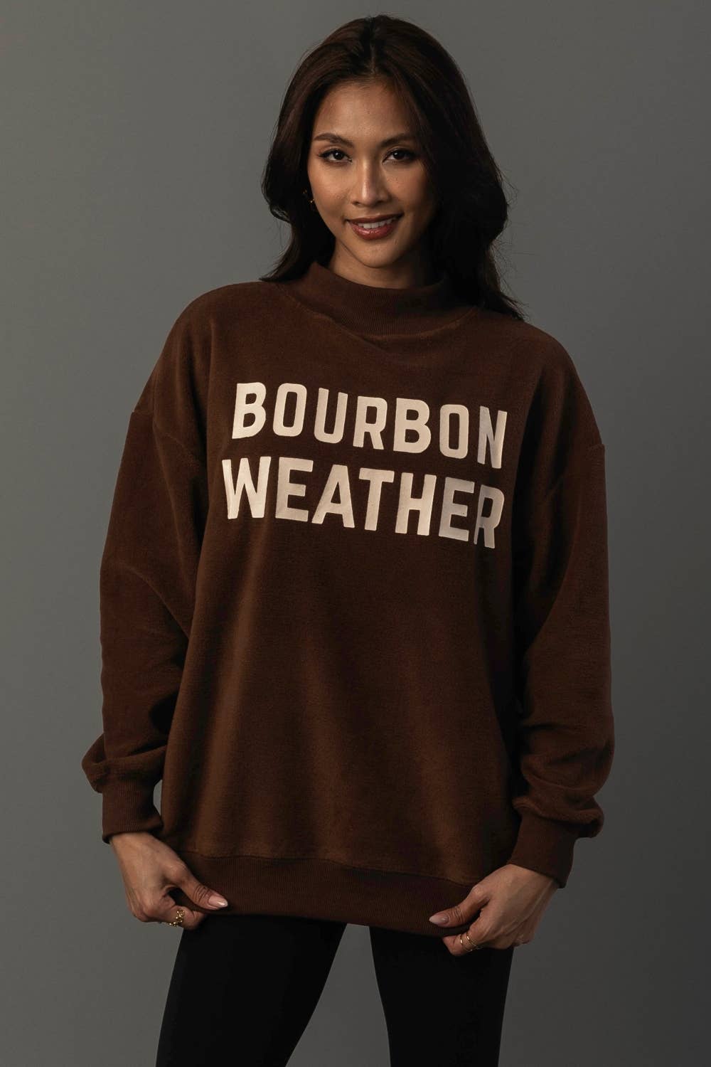 Brown Whiskey & Bourbon Reversible Sweatshirt - Surprise Lily