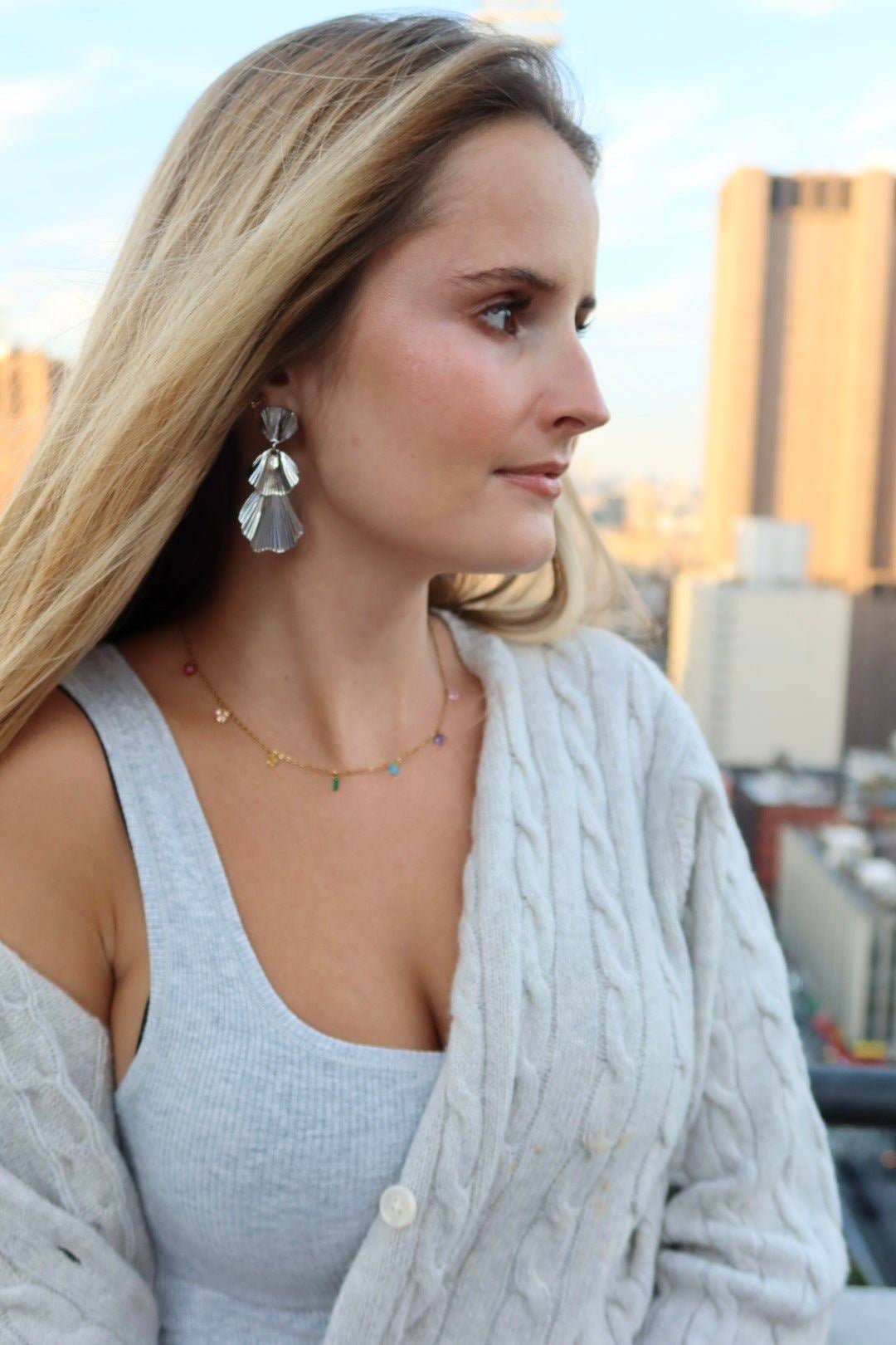 Wynn Statement Earrings Silver - Surprise Lily