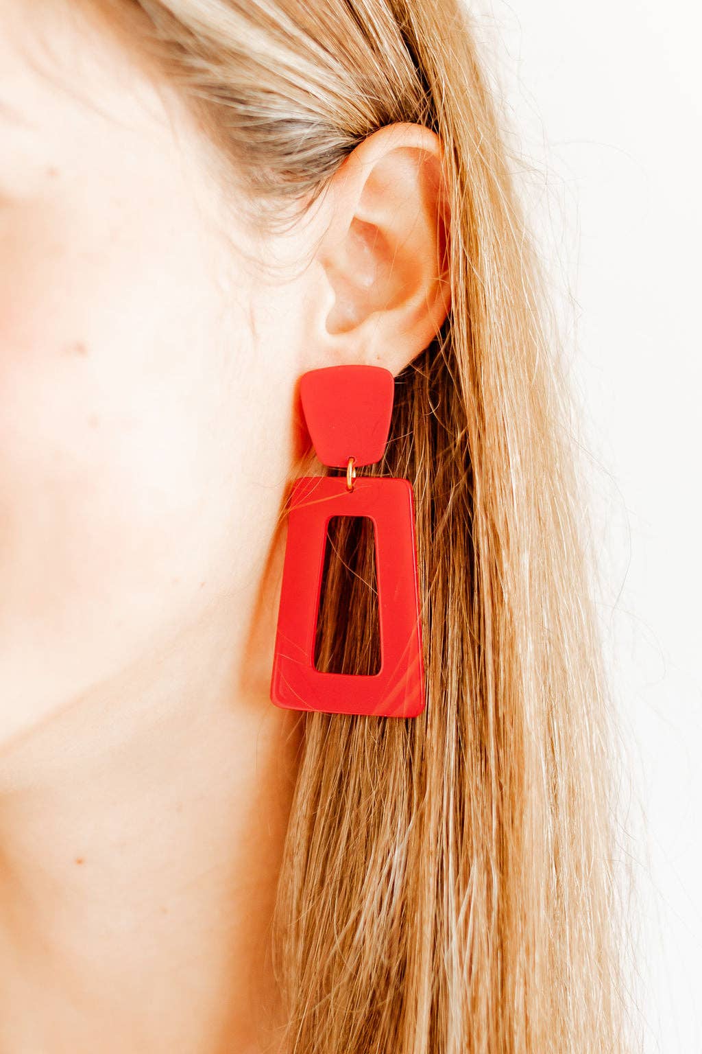 Kennedy Statement Earrings - True Red