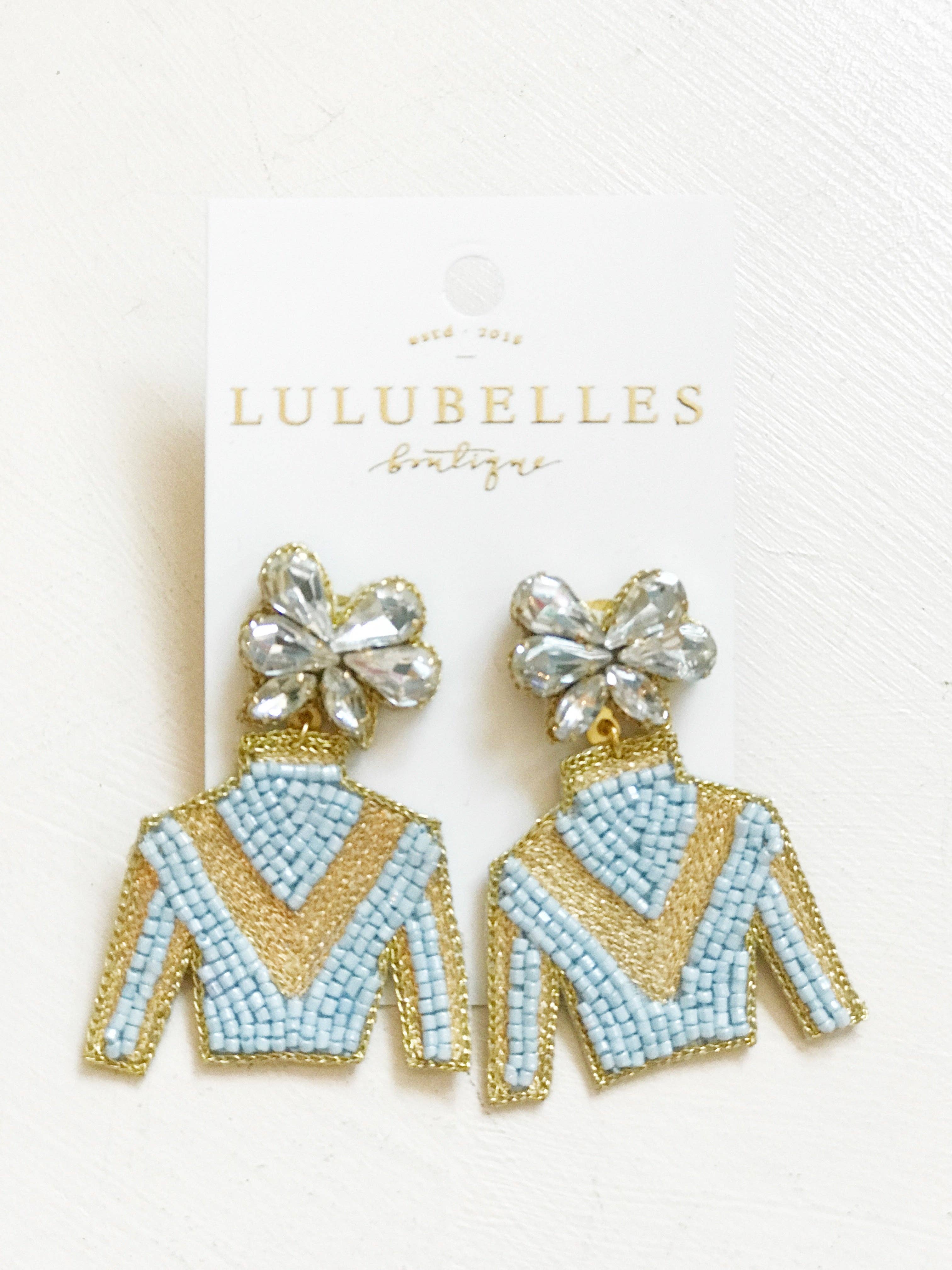 Derby Jockey Silks Earrings Victory Stripe