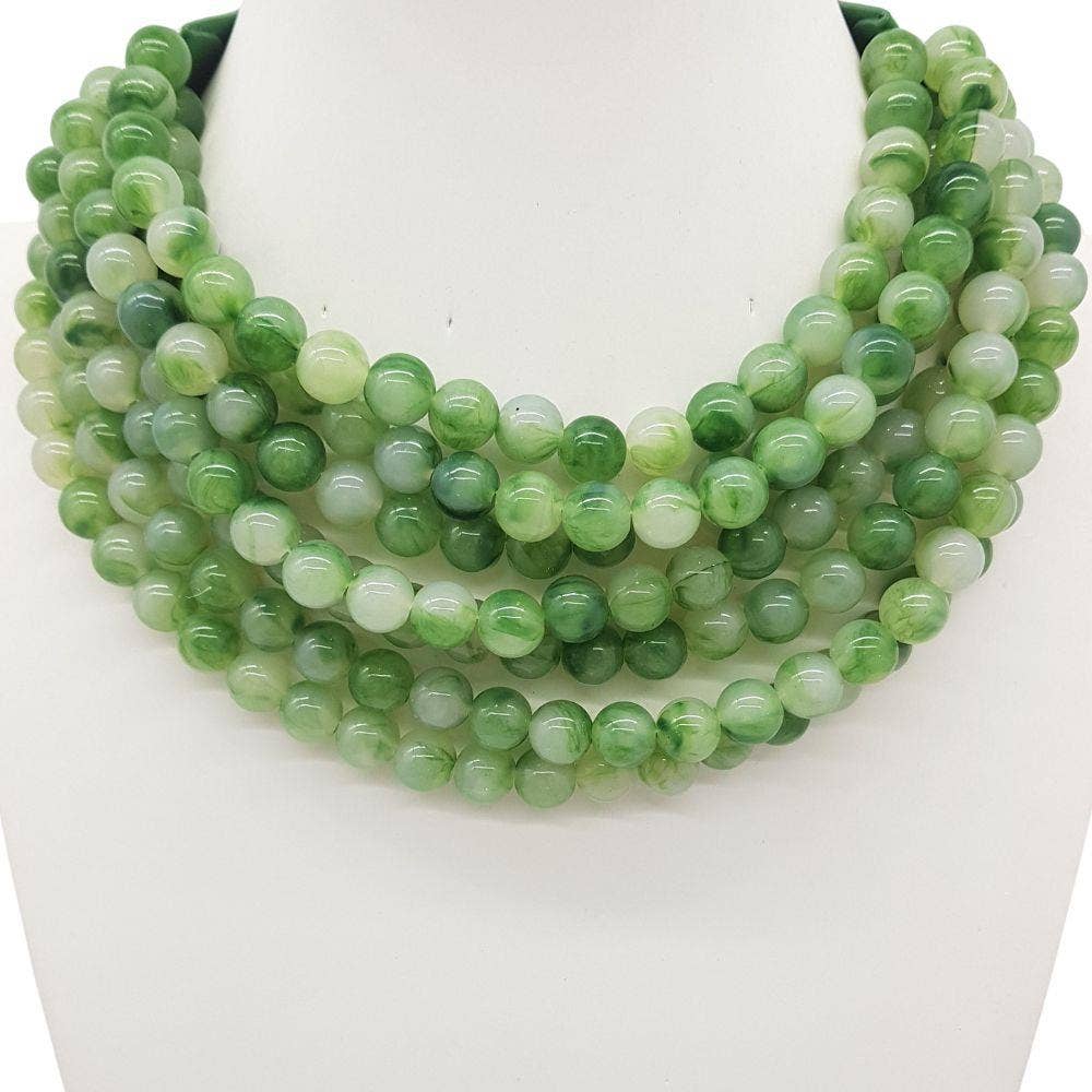 Chunky Beaded Layered Magnetic Necklace - Surprise Lily