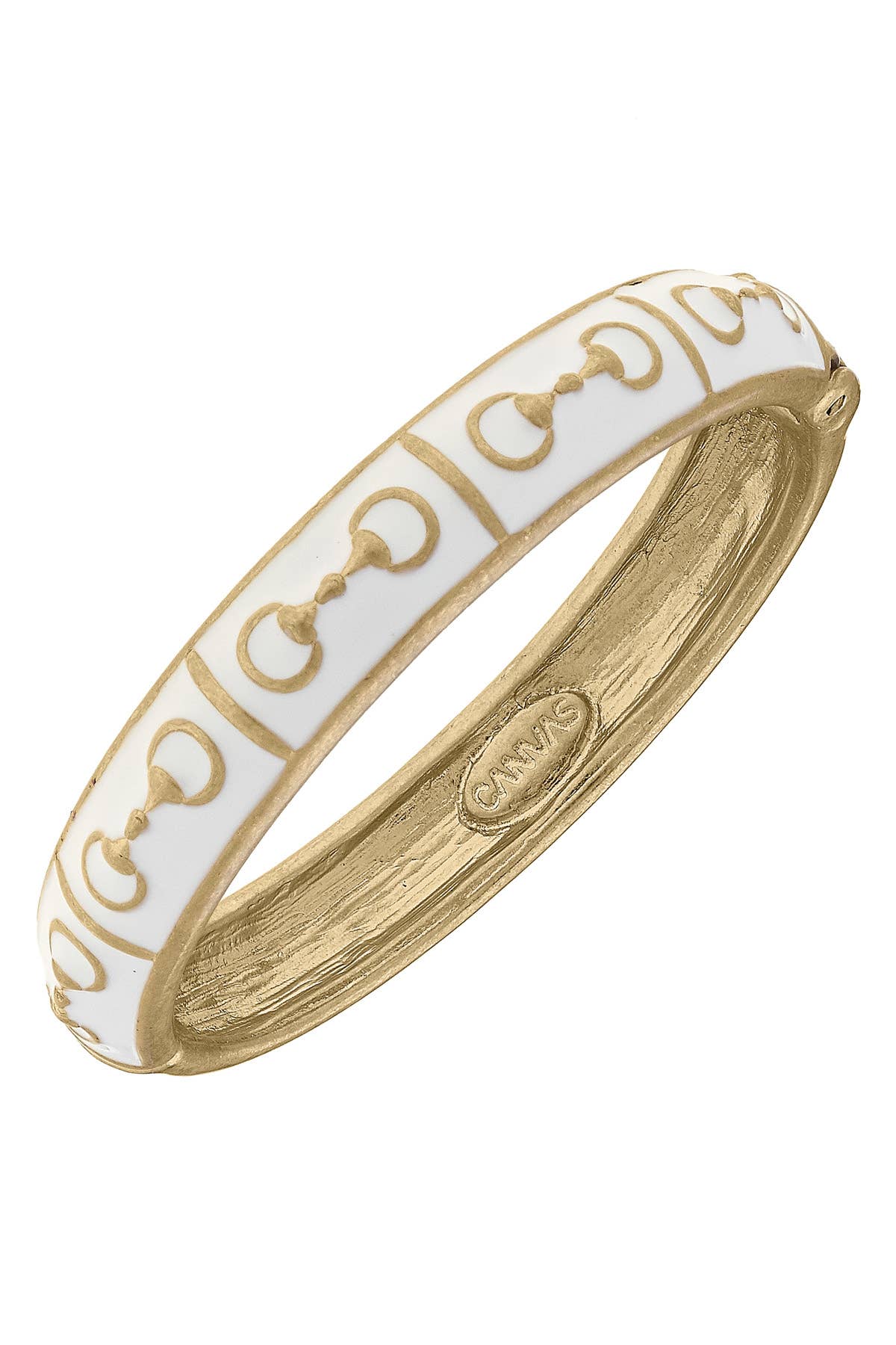 Quincy Horsebit Sculpted Enamel Hinge Bangle