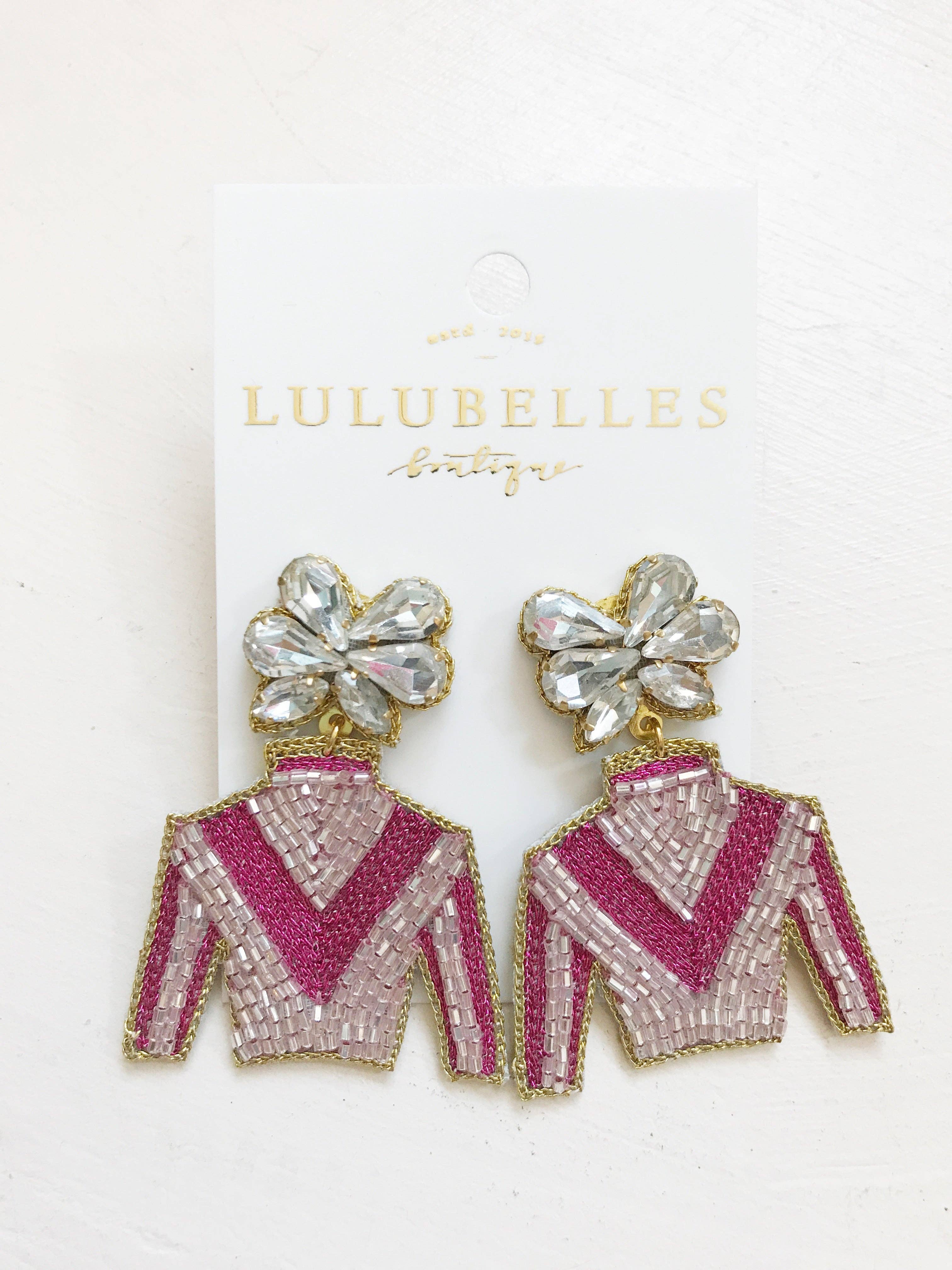 Derby Jockey Silks Earrings Victory Stripe