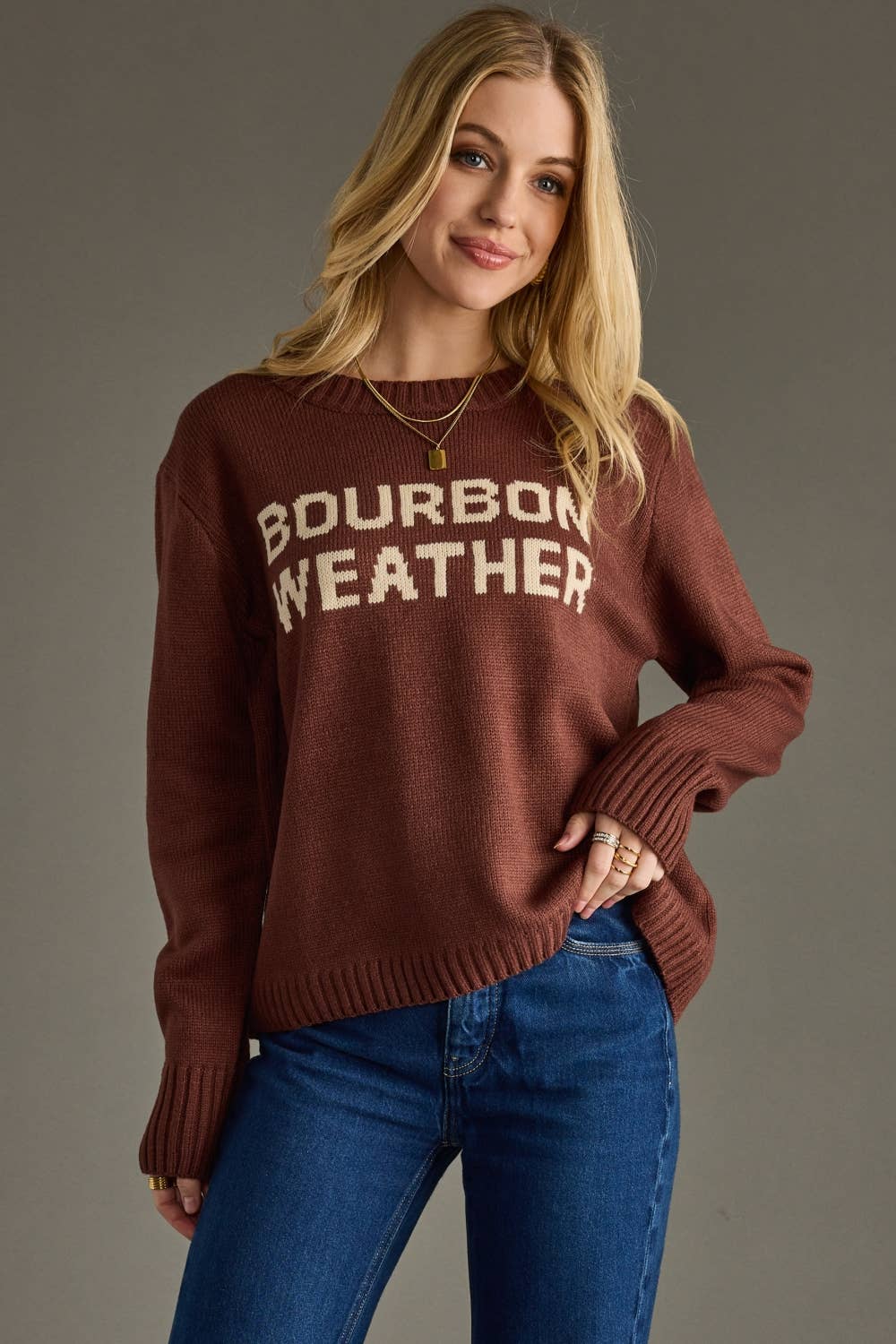 Brown Bourbon Weather Sweater