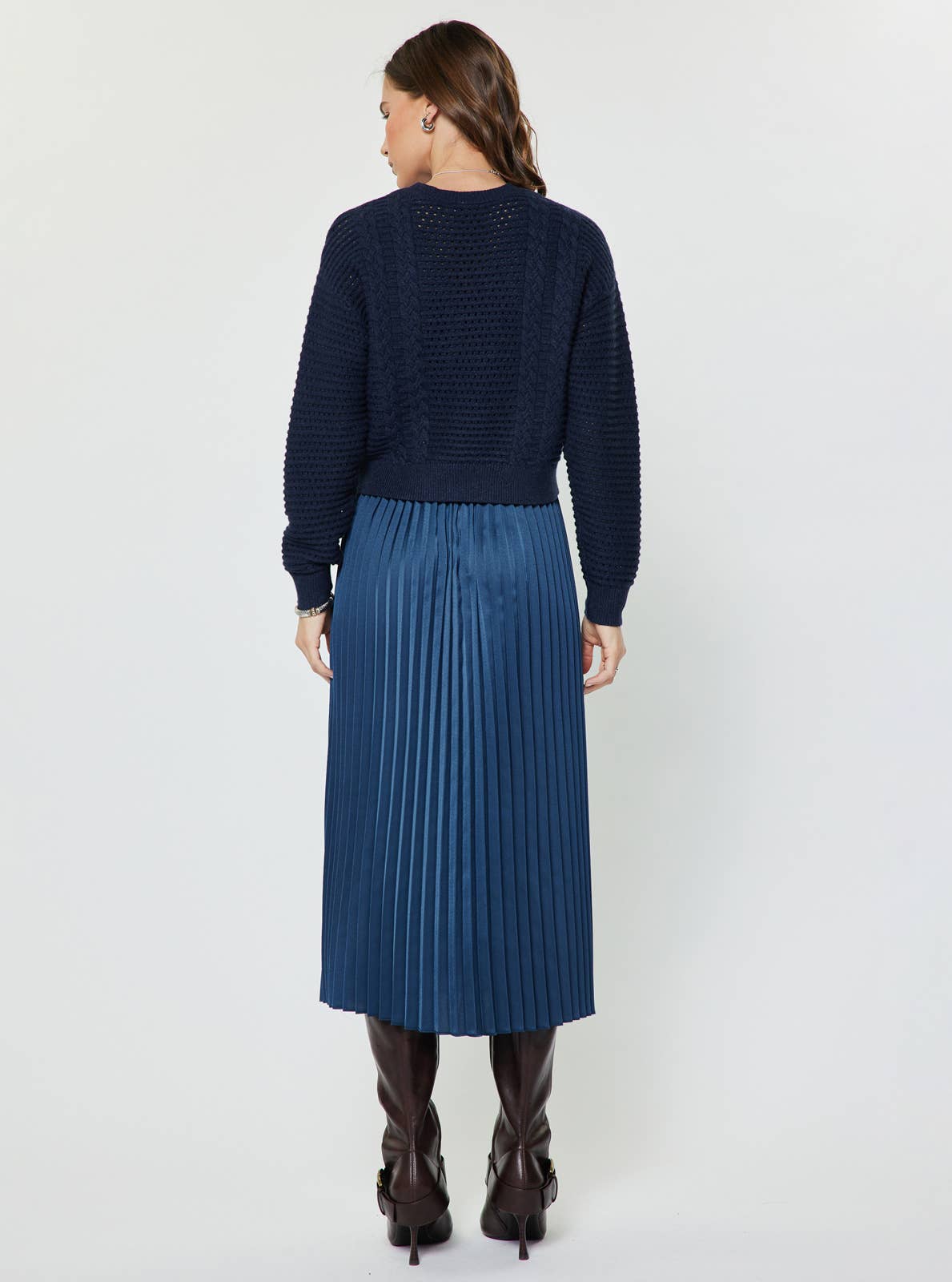 Pullover Sweater & Pleated Dress Sets - Surprise Lily