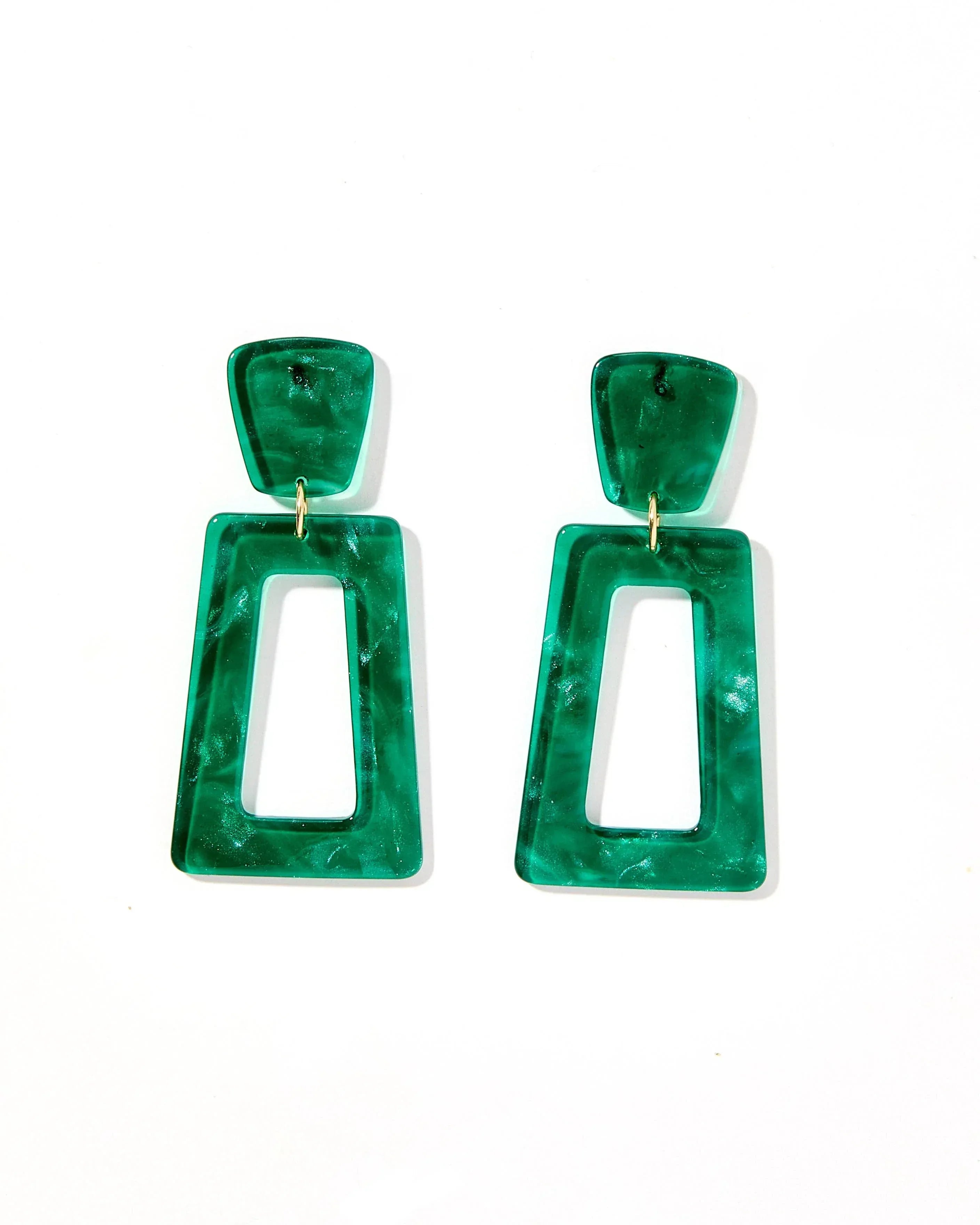 Kennedy Statement Earrings - Forest Green - Surprise Lily
