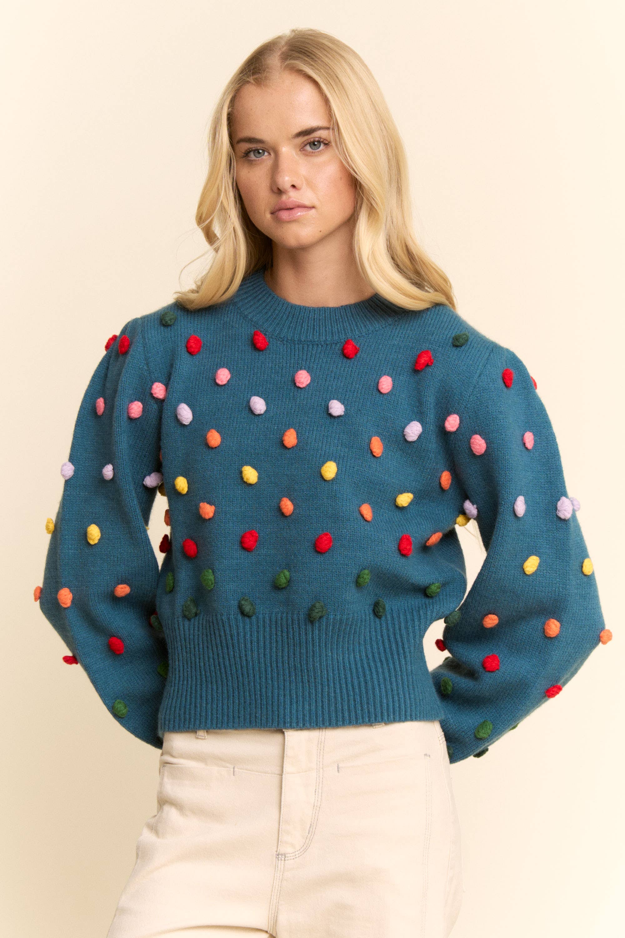 PomPom Long Sleeve Sweater