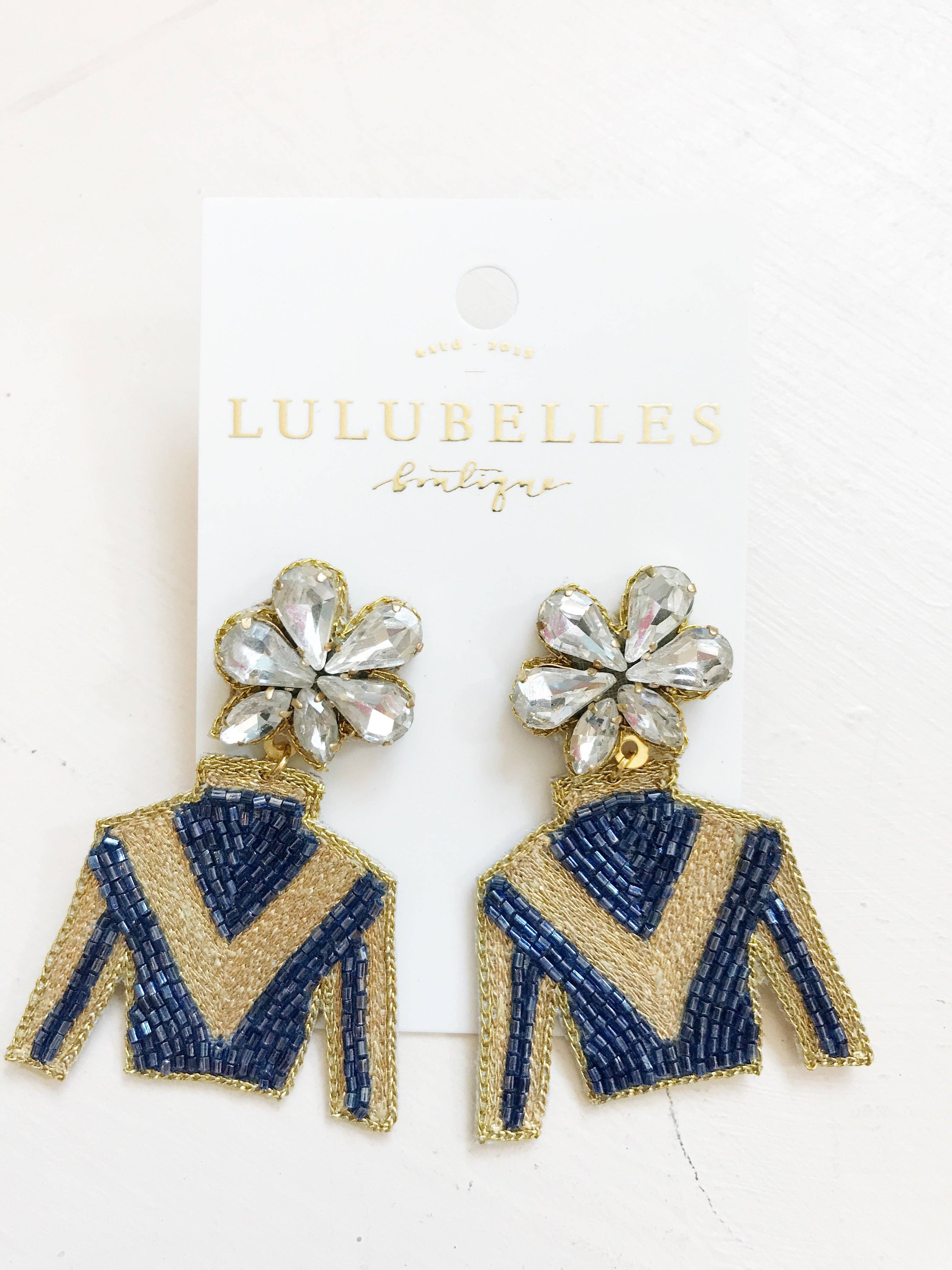 Derby Jockey Silks Earrings Victory Stripe