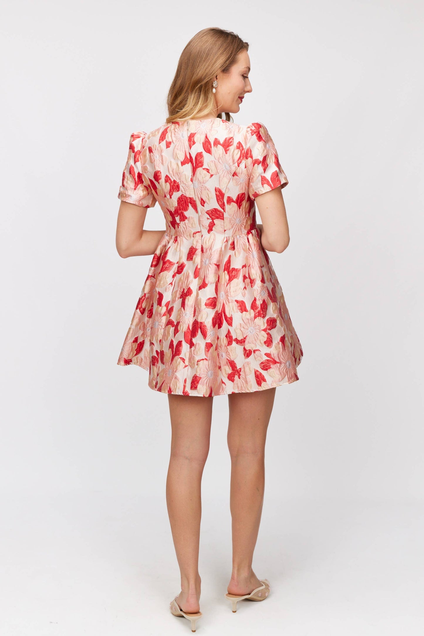 Floral Jacquard Mini Dress