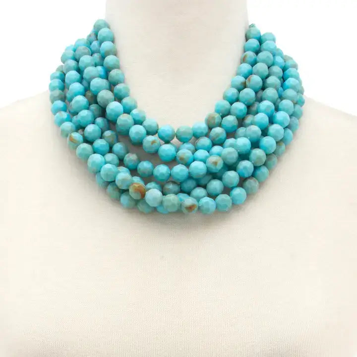 Chunky Beaded Layered Magnetic Necklace