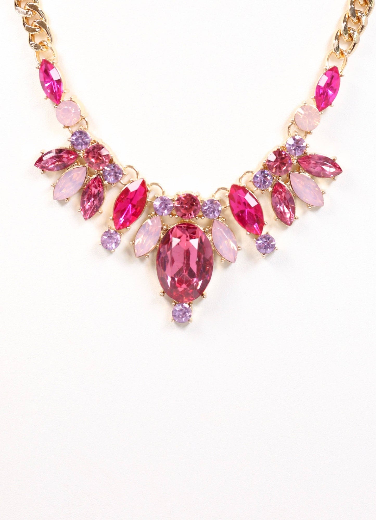 Caroline Hill Oxford Jeweled Necklace Fuchsia