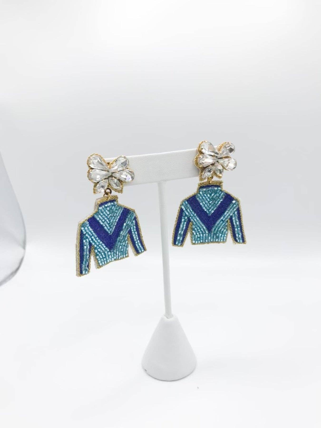 Derby Jockey Silks Earrings Victory Stripe