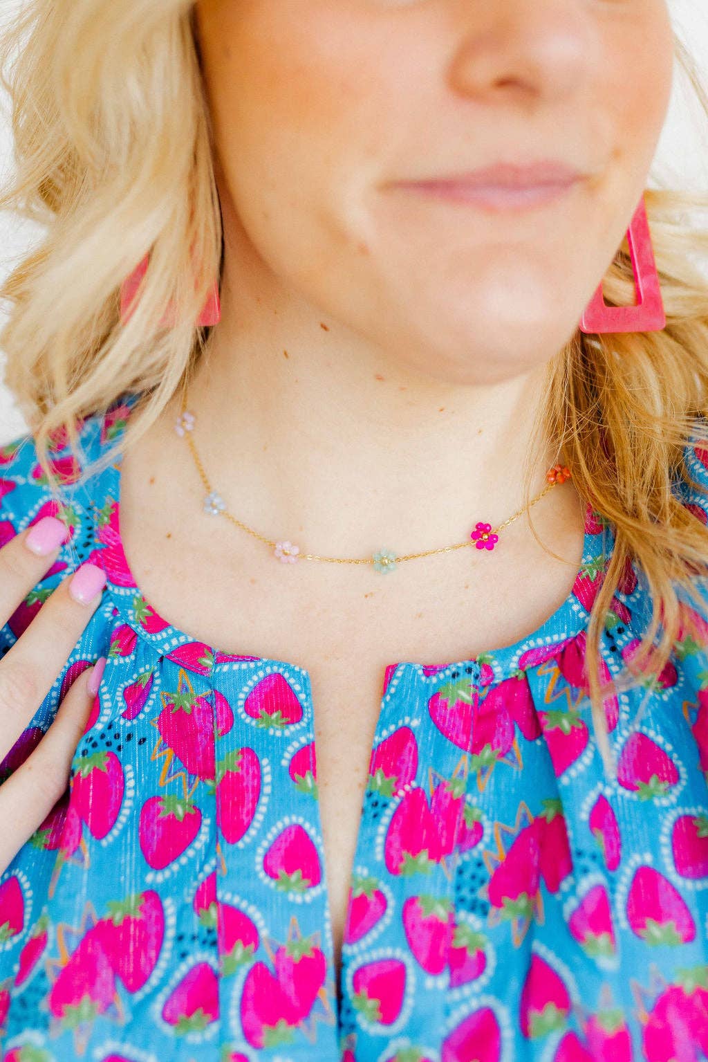 Necklace - Gracie Flower Multi Color - Surprise Lily