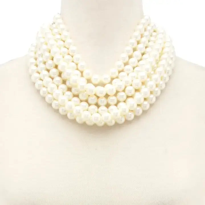 Chunky Beaded Layered Magnetic Necklace