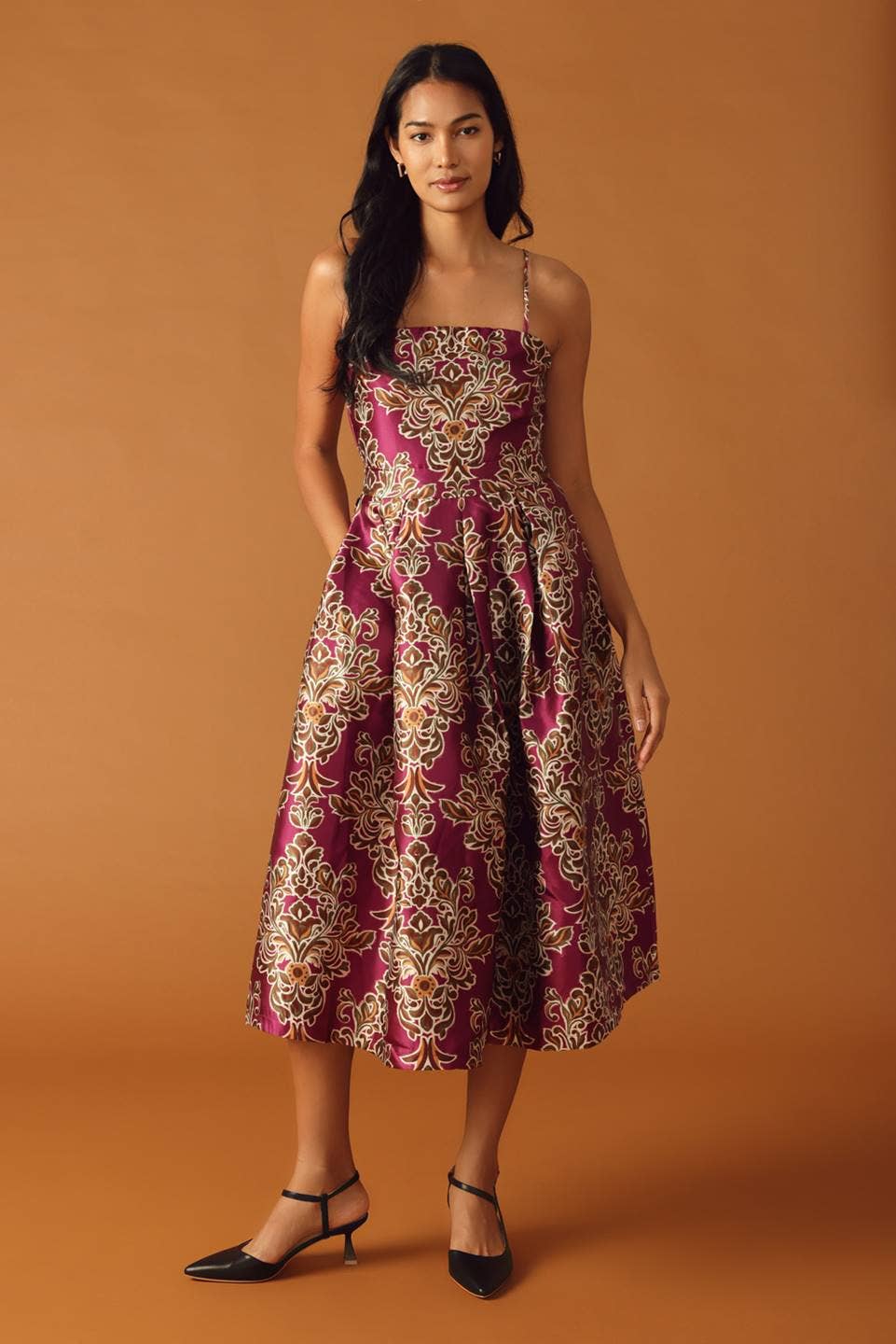 Maroon Floral Dress