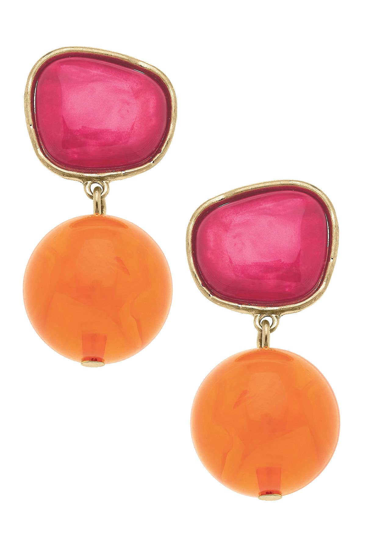 Ophelia Marbled Resin Drop Earrings - Surprise Lily