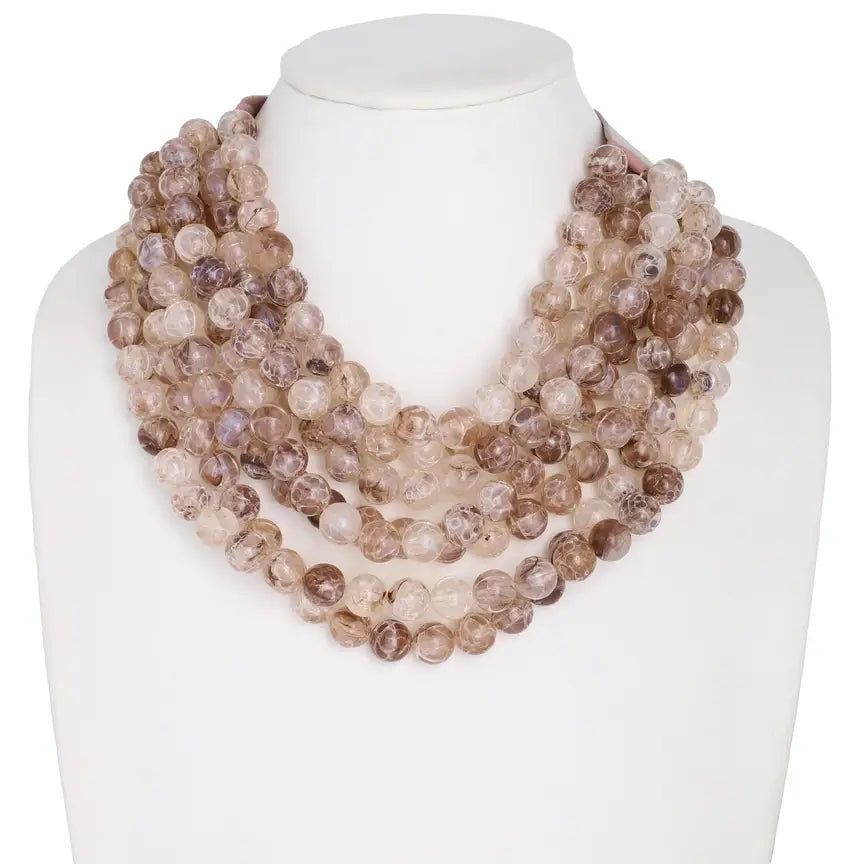 Chunky Beaded Layered Magnetic Necklace - Surprise Lily