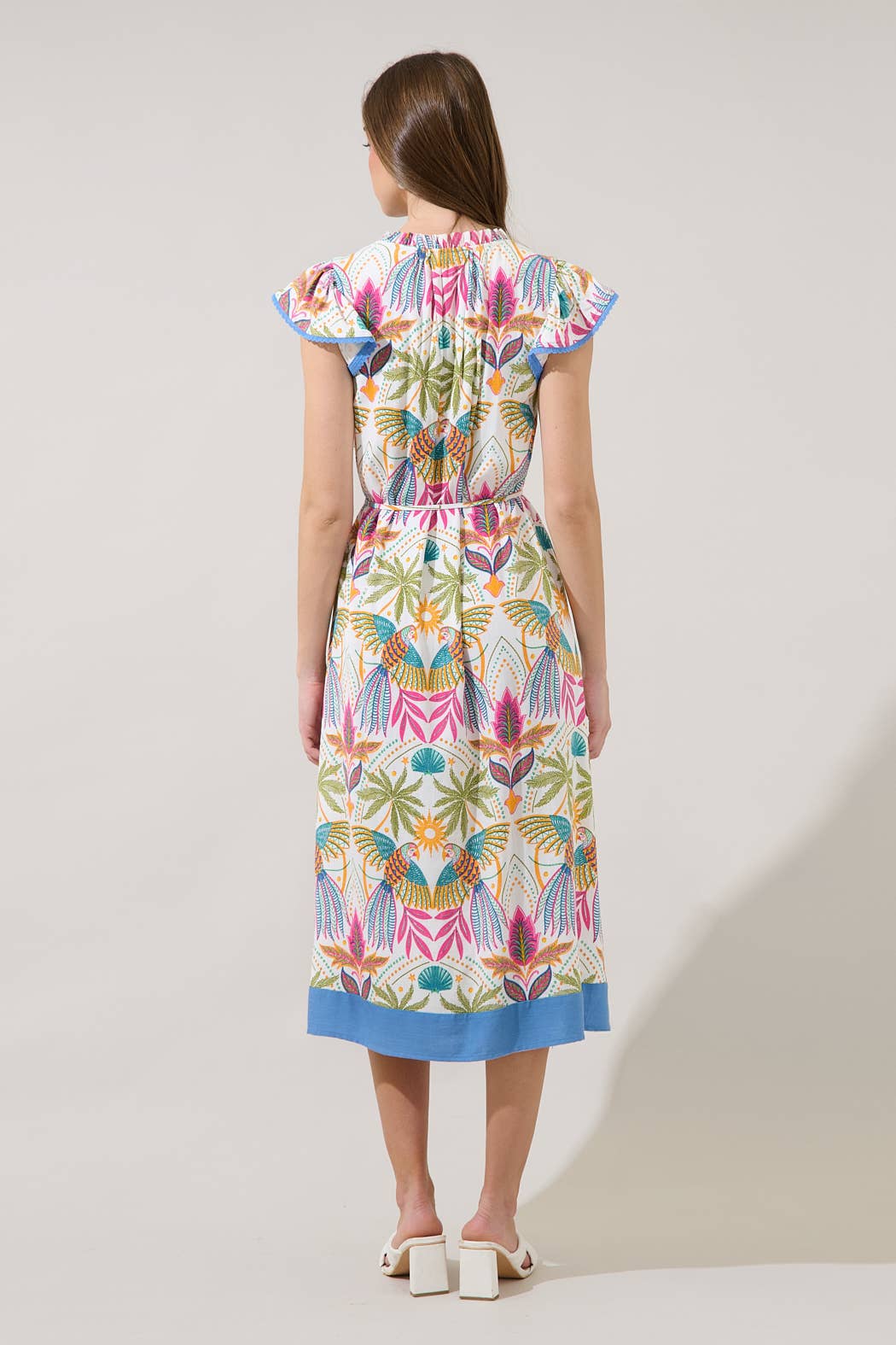 Adelina Shift Midi Dress Tropical - Surprise Lily
