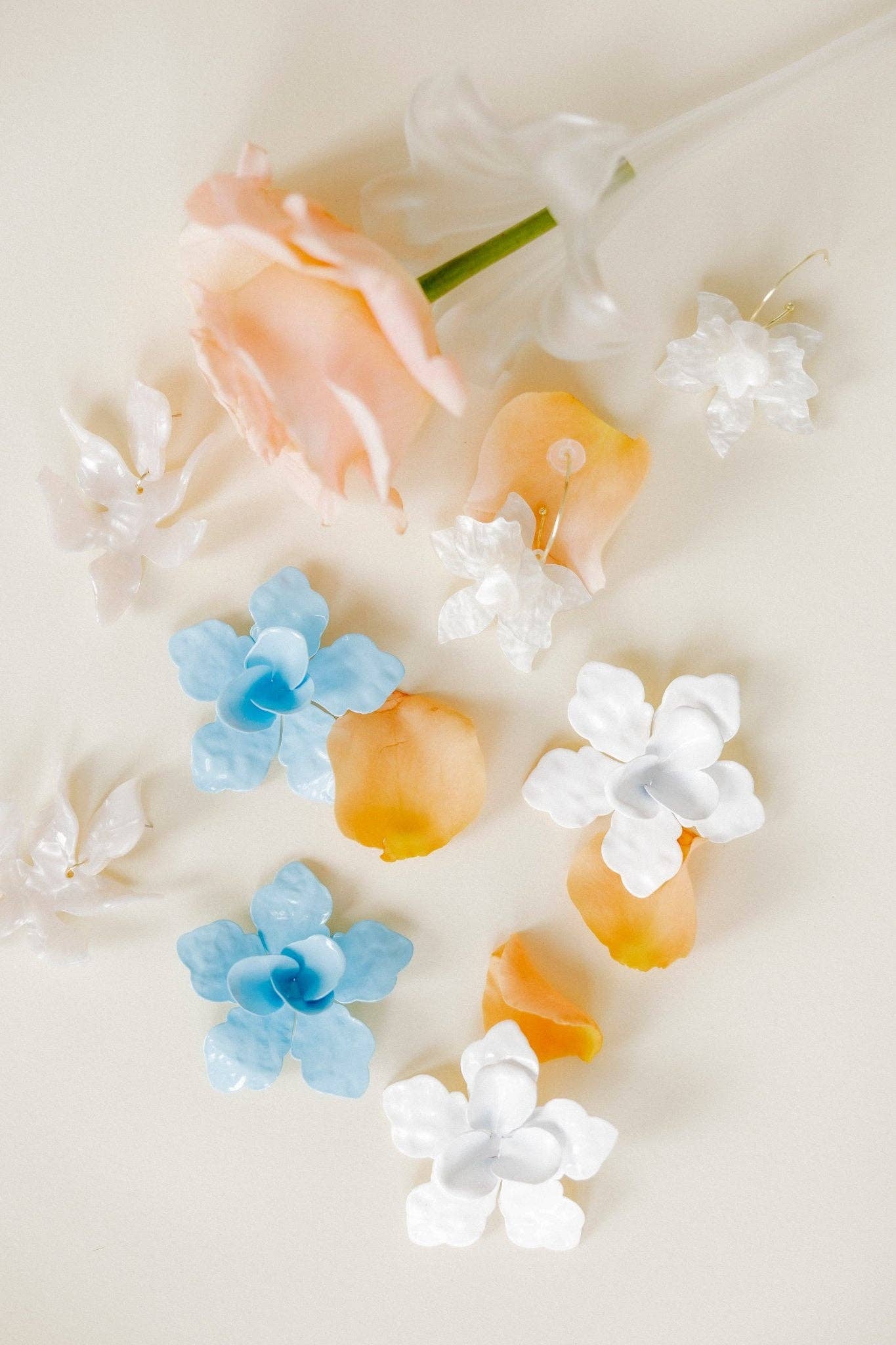 Rosalie Statement Earrings - White - Surprise Lily