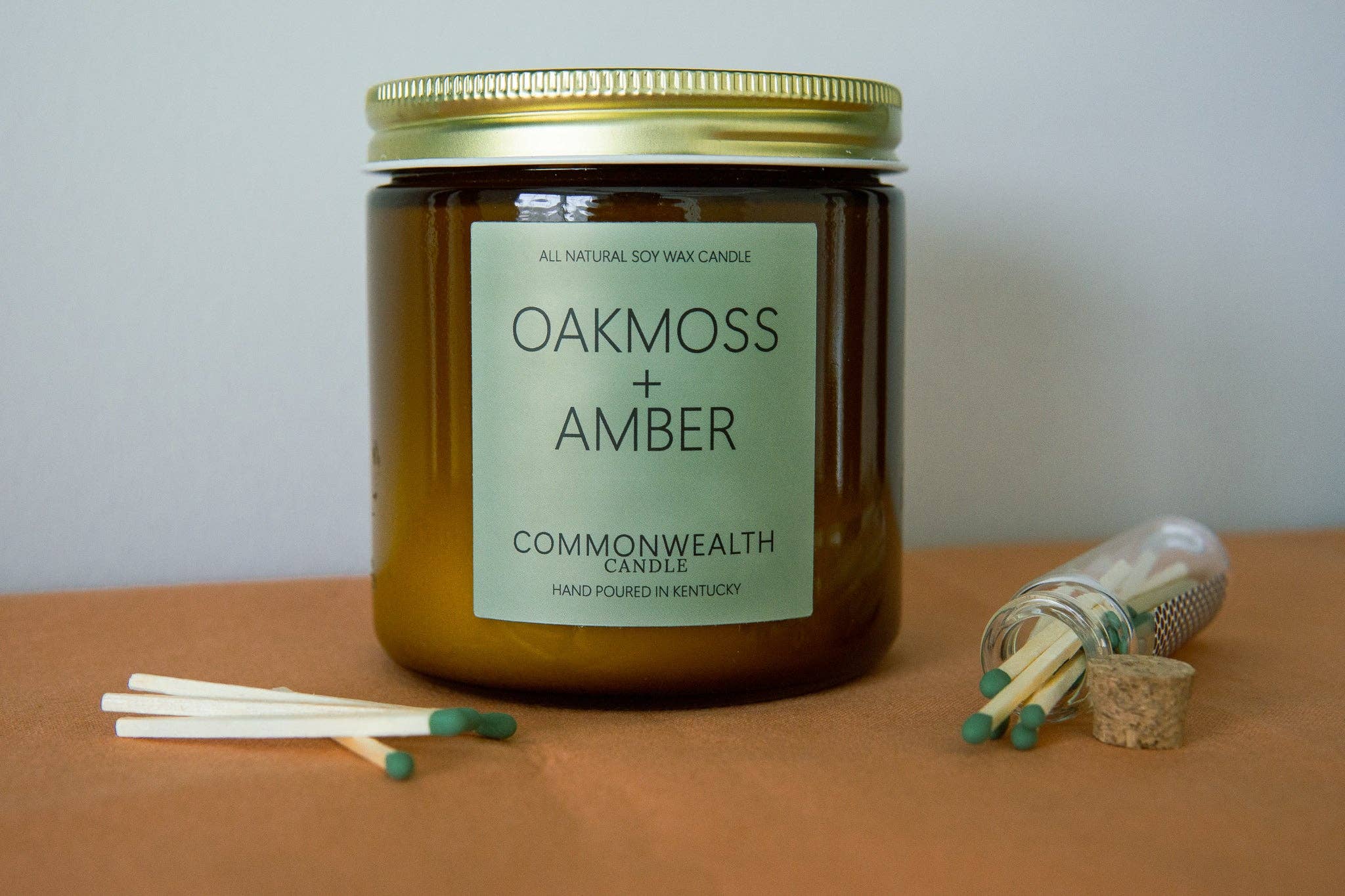 Oakmoss + Amber: 8oz Amber Jar