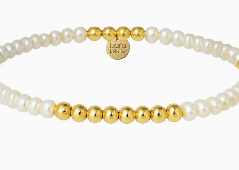 14k gold filled beaded bracelet, waterproof and hypoallergenic, stackable jewelry for women