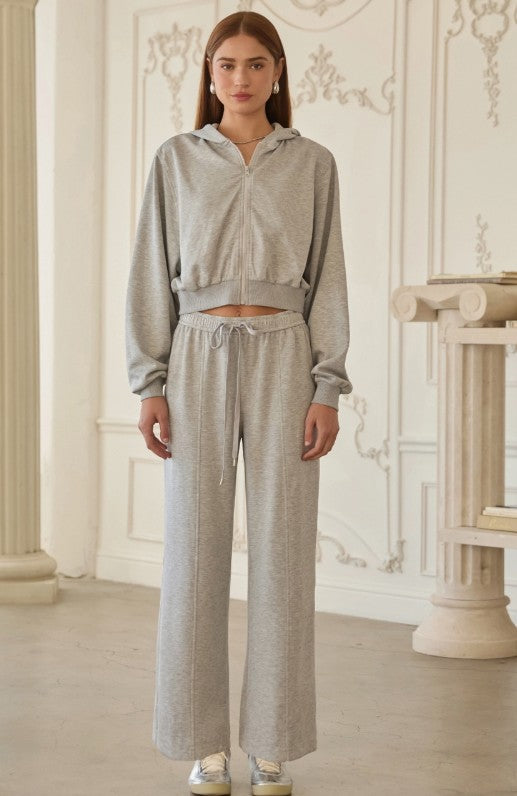 Soft Modal Hooded Jacket in Grey