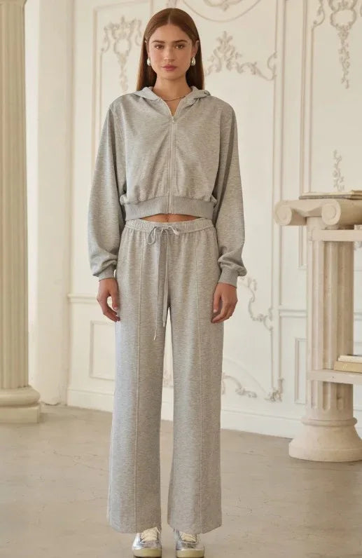 Soft Modal Hooded Jacket in Grey