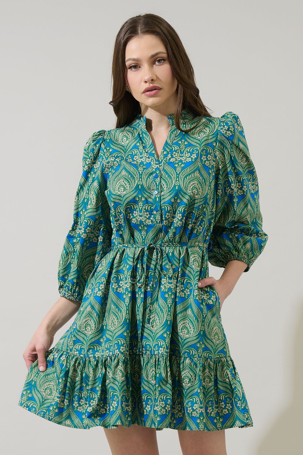 Green and Blue Paisley Dress