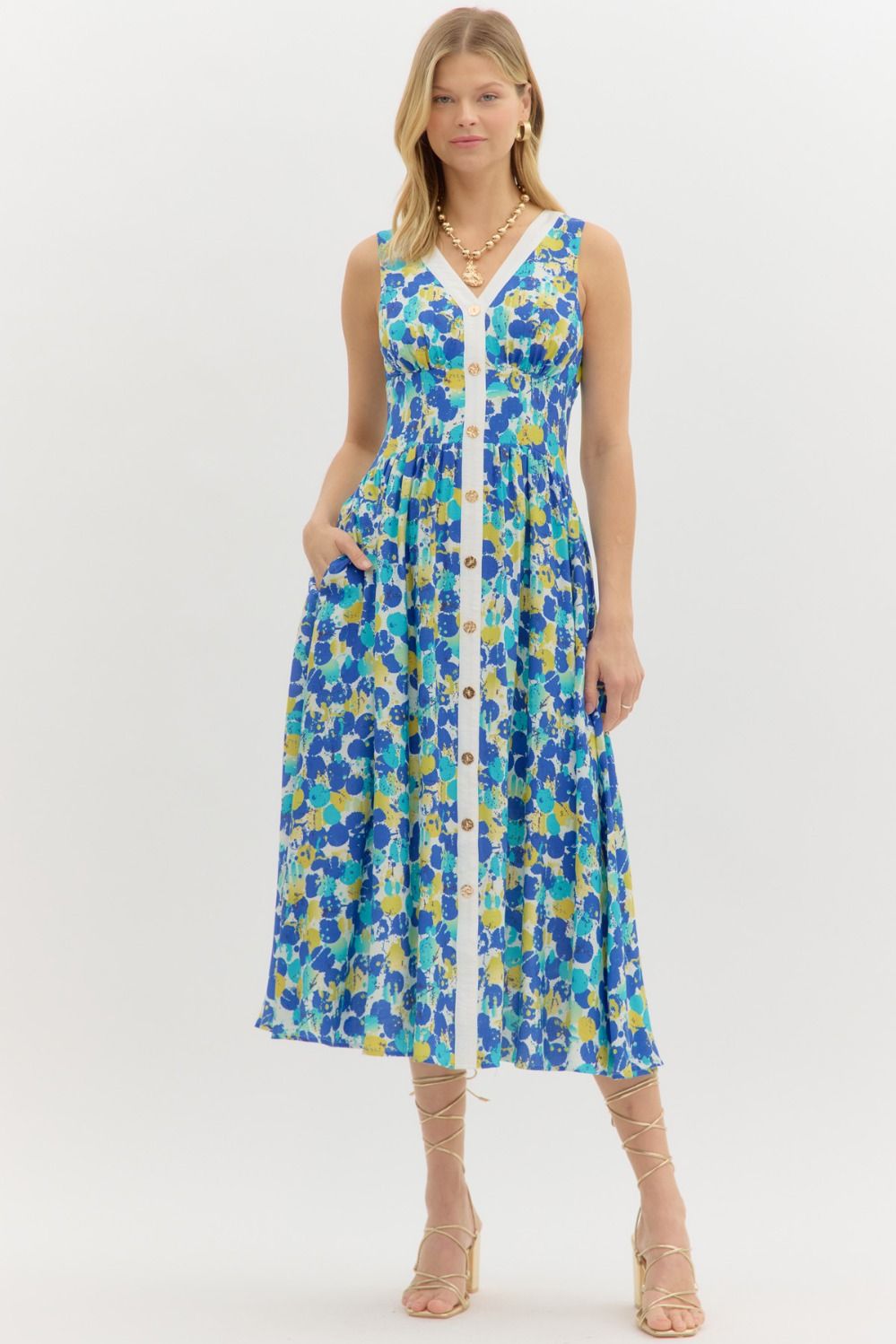 Capri Coast Button Midi