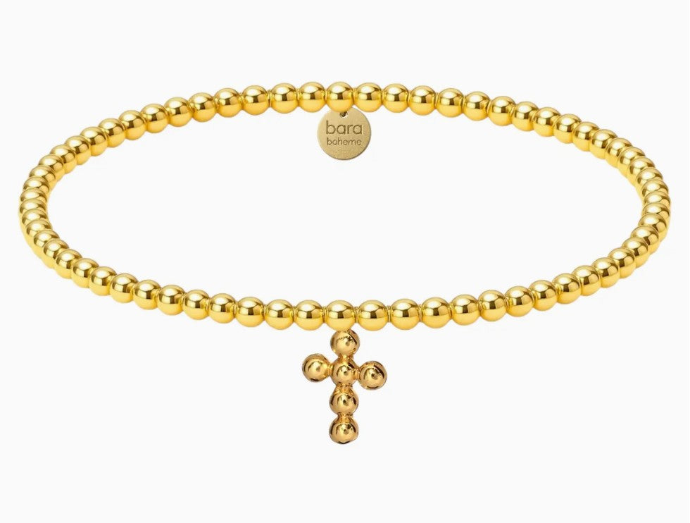 14k gold filled beaded bracelet, waterproof and hypoallergenic, stackable jewelry for women